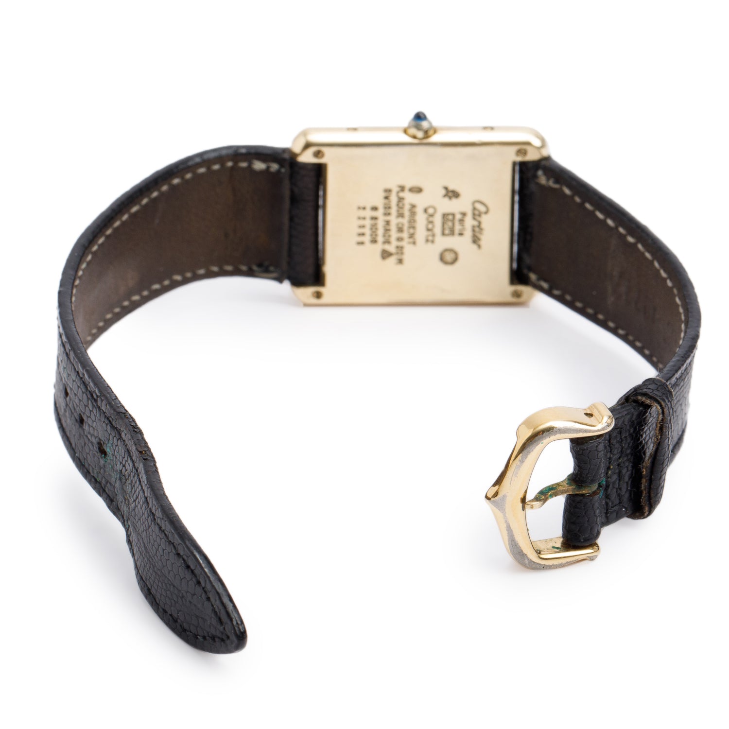 Cartier Vintage 18k Gold Vermeil Sterling Silver Argent Must de Cartier Tank Quartz Watch 681006 w/ Box