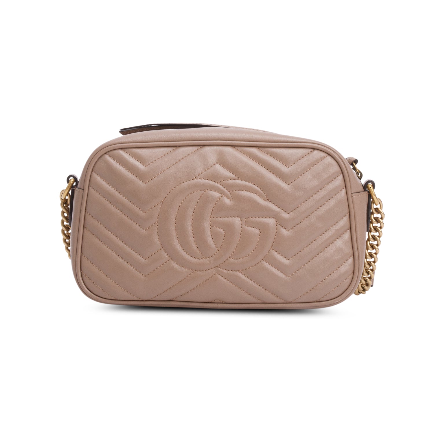 Gucci Beige GG Marmont Matelasse Small Camera Bag