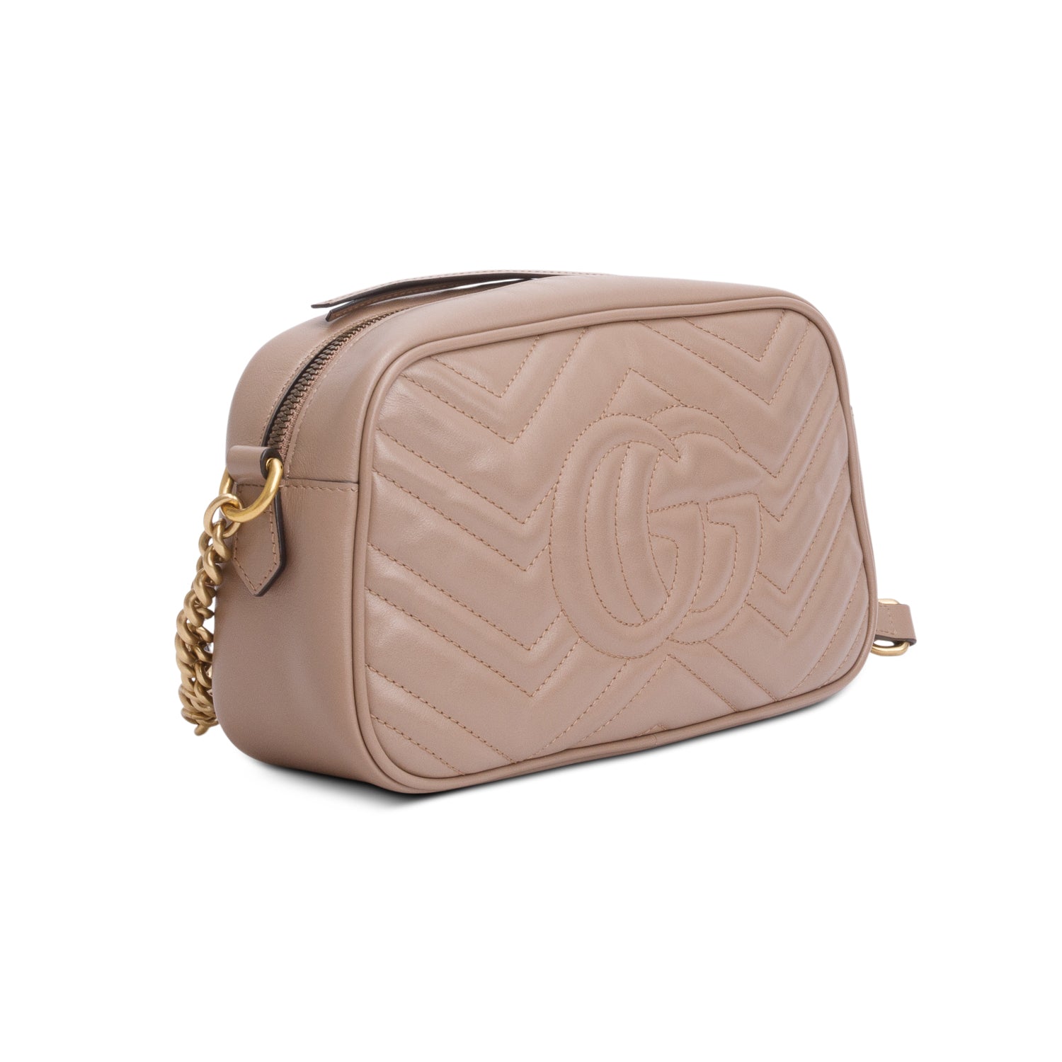 Gucci Beige GG Marmont Matelasse Small Camera Bag