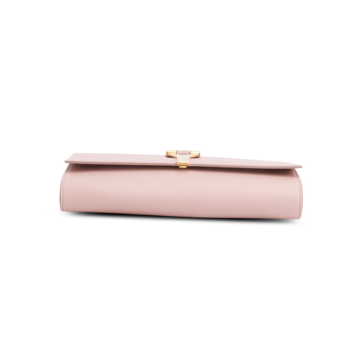 Saint Laurent Pink Textured Leather Classic Y Clutch