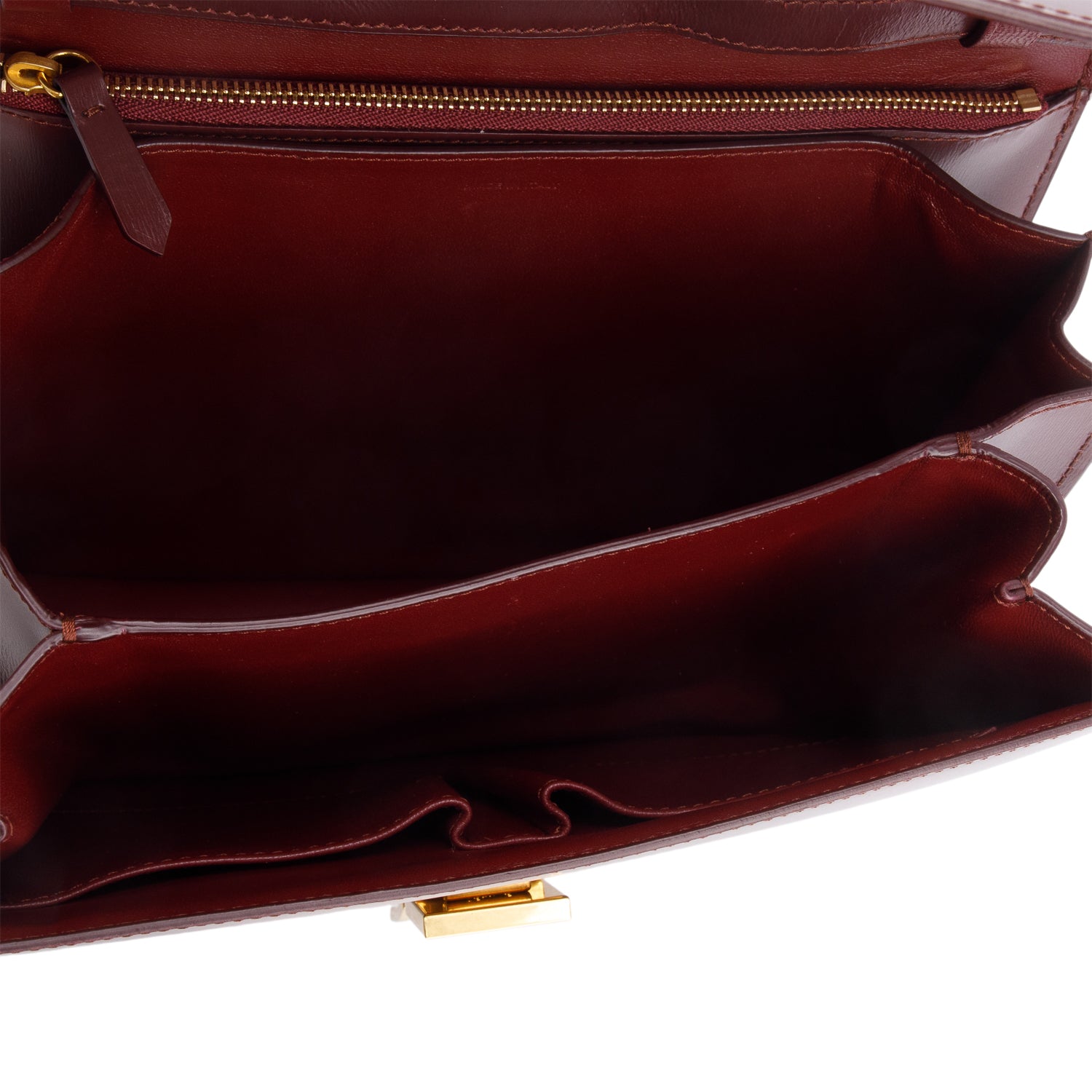 Celine Burgundy Calfskin Medium Classic Box Flap Bag w/ Strap