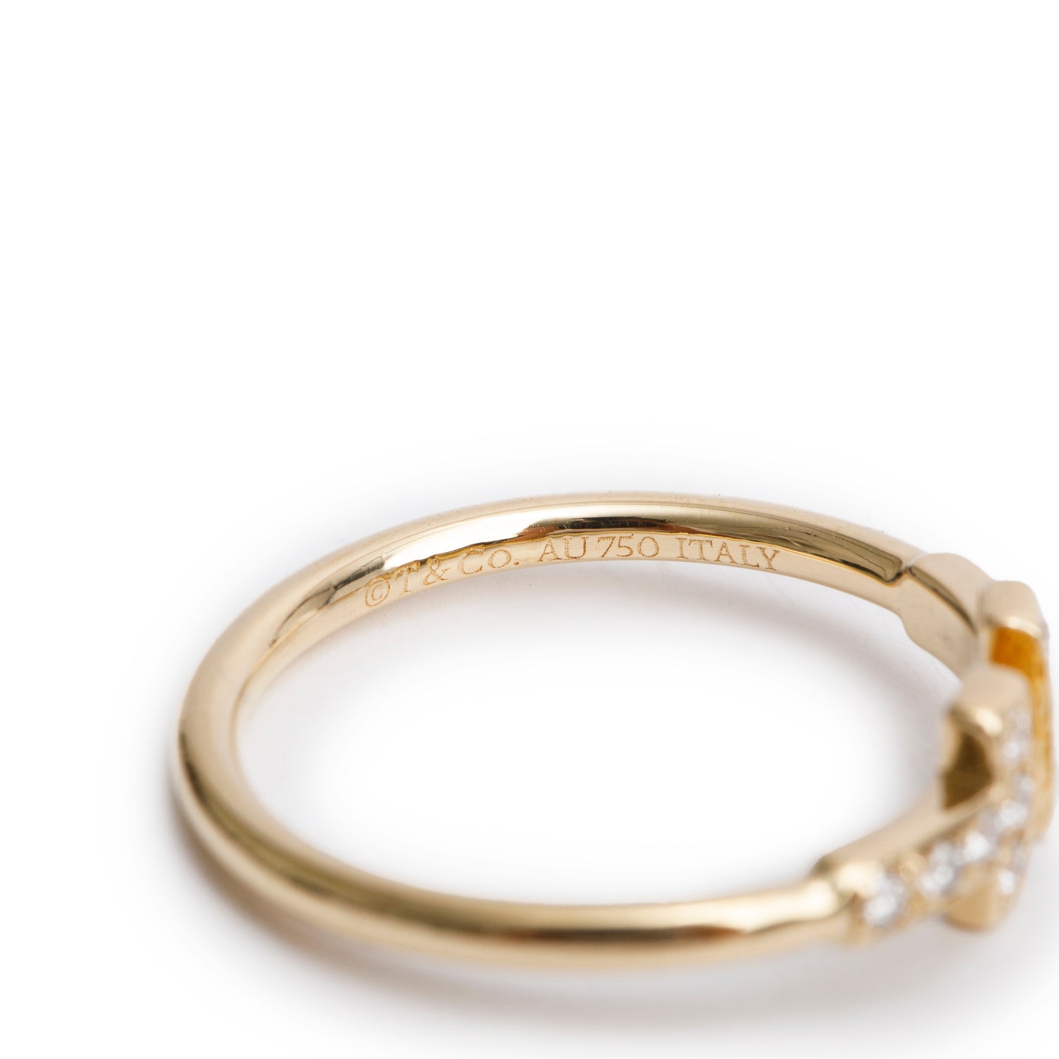 Tiffany & Co. 18k Yellow Gold T Wire Diamond Ring, Size 6.75 w/ Box