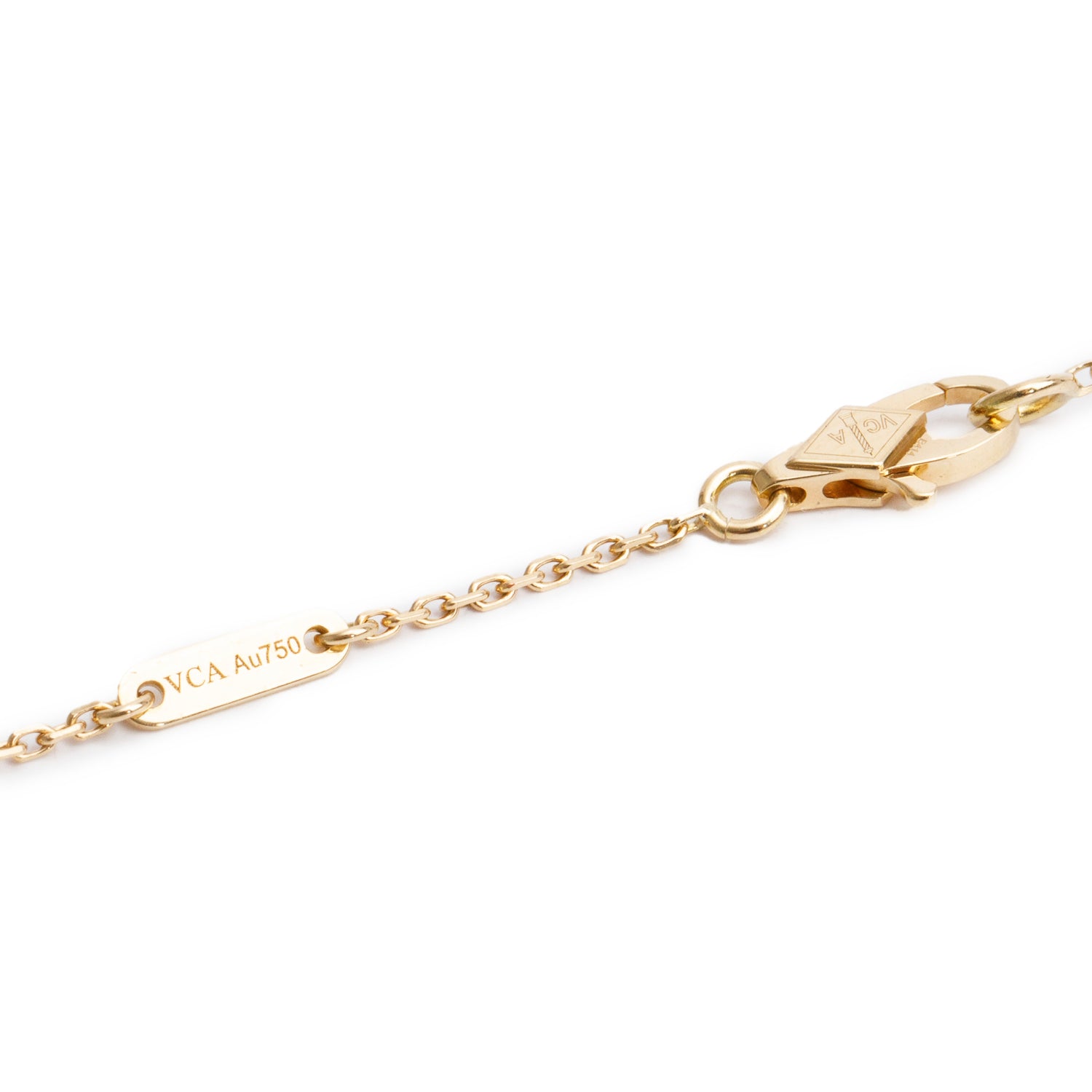 Van Cleef & Arpels 2024 18k Yellow Gold Sweet Alhambra Mother of Pearl Pendant Necklace w/ Box & Certificate