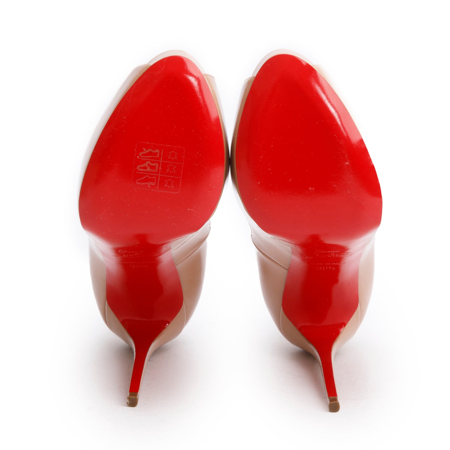 Christian Louboutin Beige Patent Leather New Very Prive 120 Pumps, Size 36.5 w/ Box