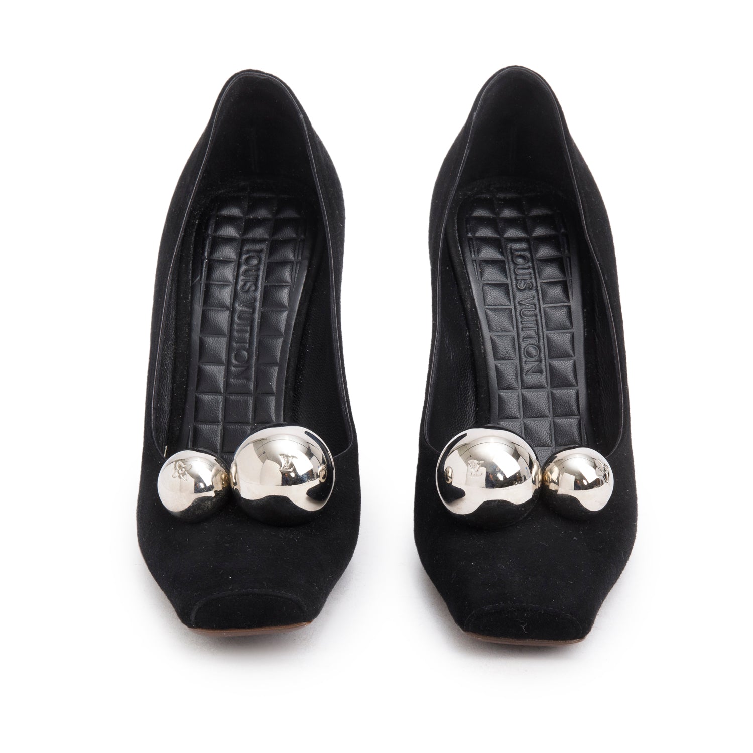 Louis Vuitton Black Suede Betty Pumps, Size 35.5 w/ Box