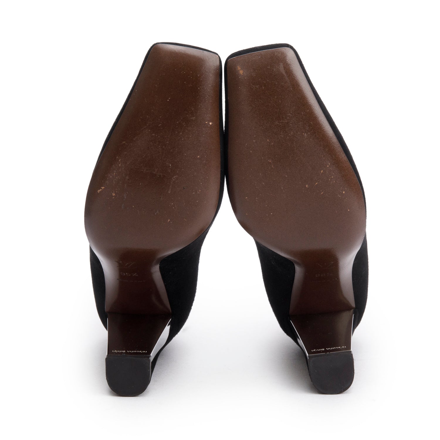 Louis Vuitton Black Suede Betty Pumps, Size 35.5 w/ Box