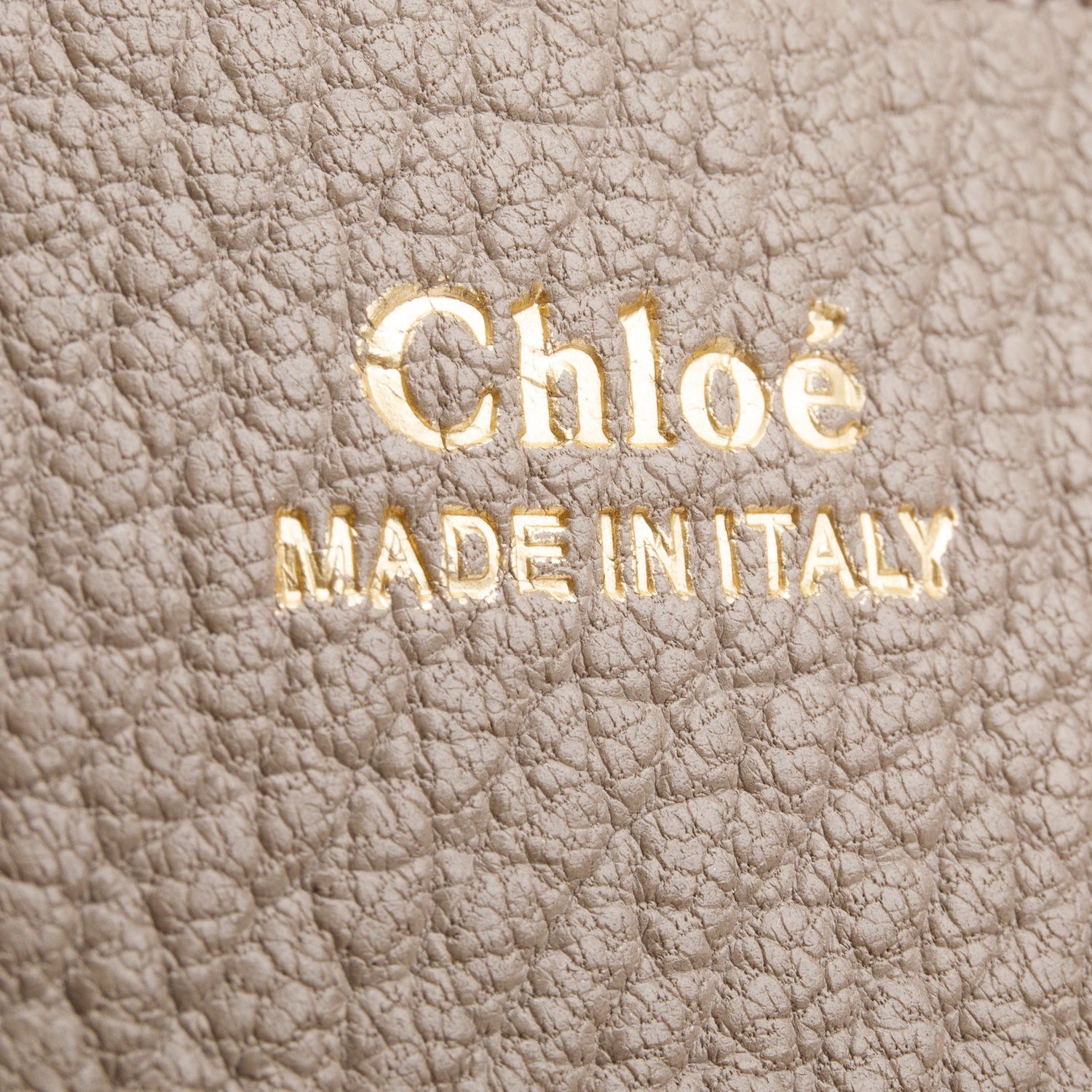 Chloe Taupe Grained Lambskin Mini Drew Shoulder Bag