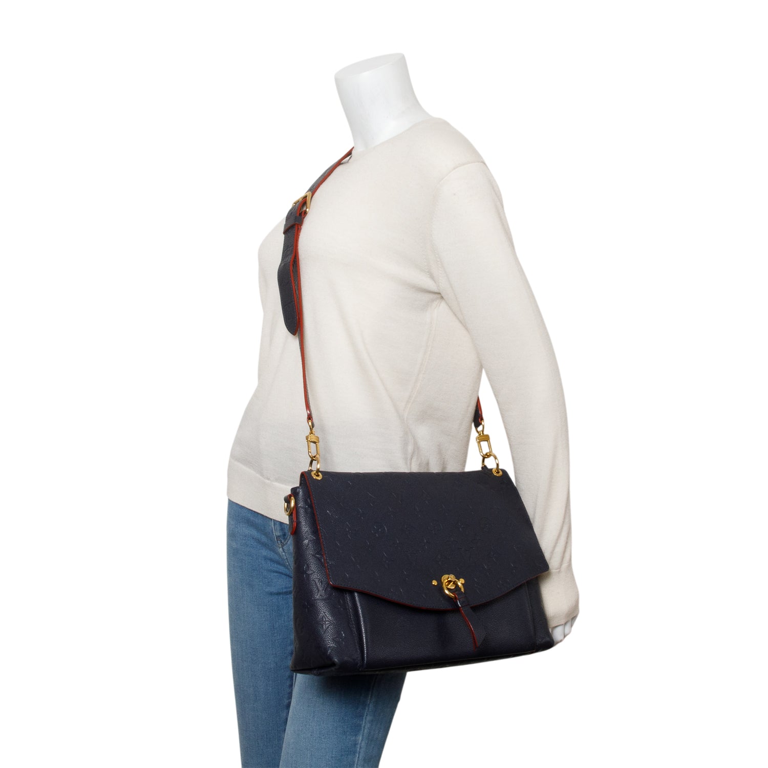 Louis Vuitton Navy Empreinte Blanche MM w/ Strap
