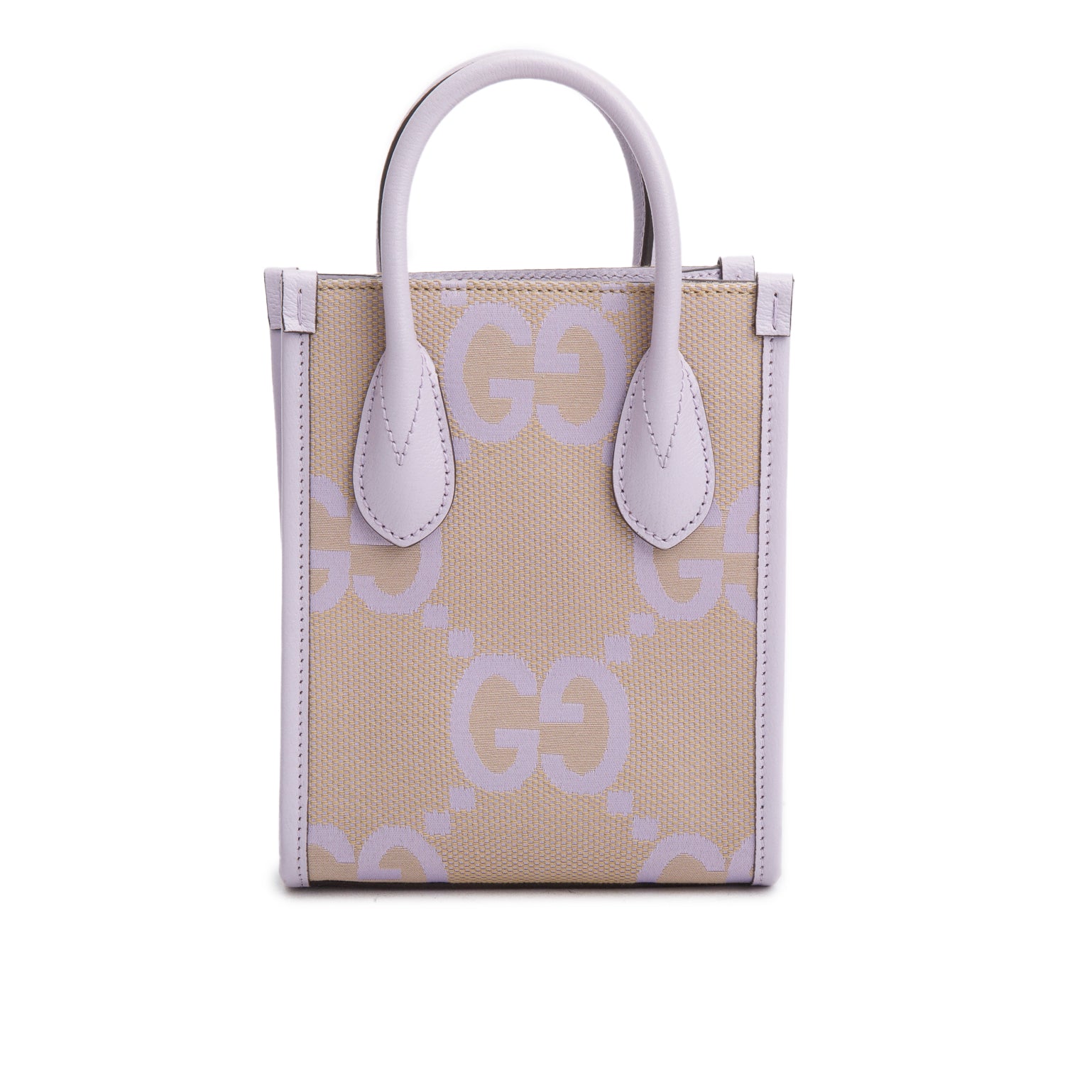 Gucci Purple Monogram Jumbo GG Textured Dollar Calfskin Mini Tote Bag w/ Strap