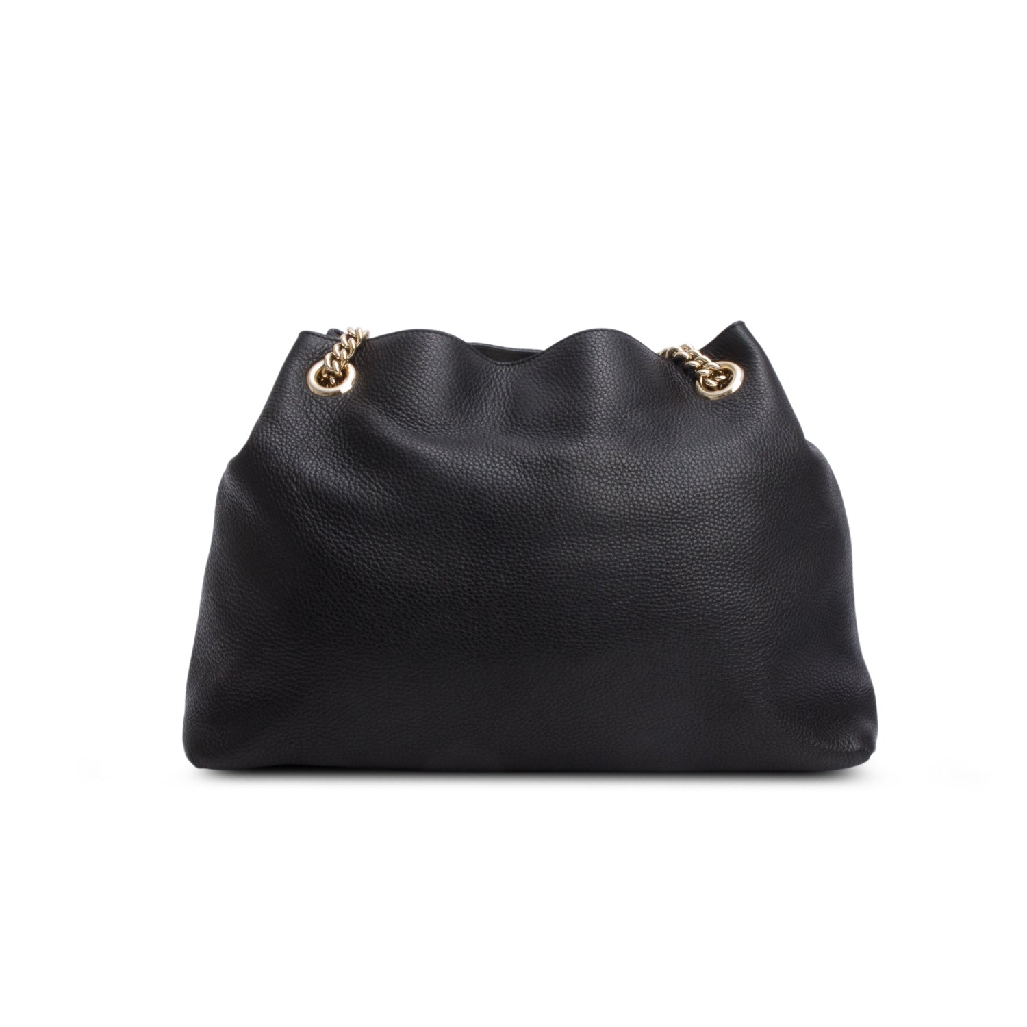 Gucci Black Grained Leather Medium Soho Chain Tote