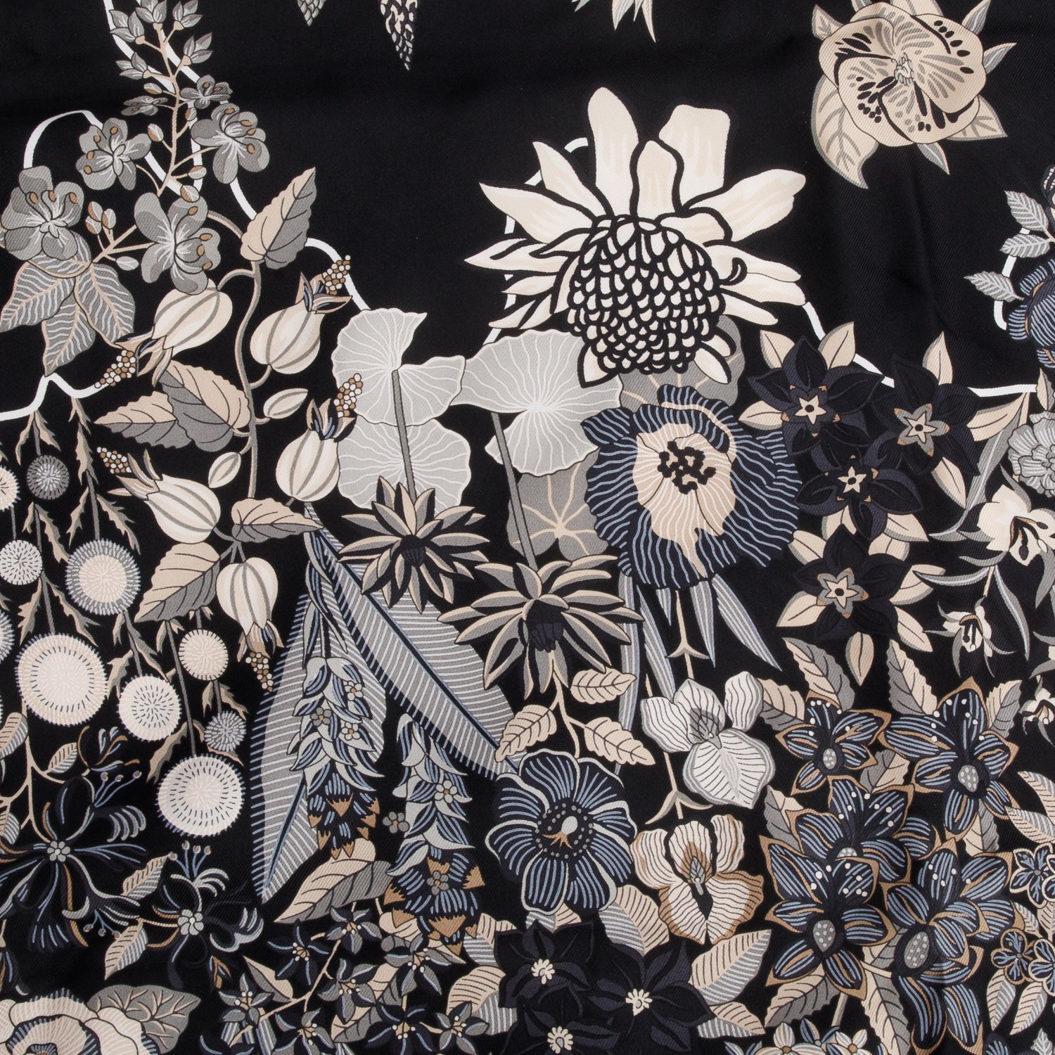Hermes Navy 'Planifeurs' Silk Scarf 90 w/ Box