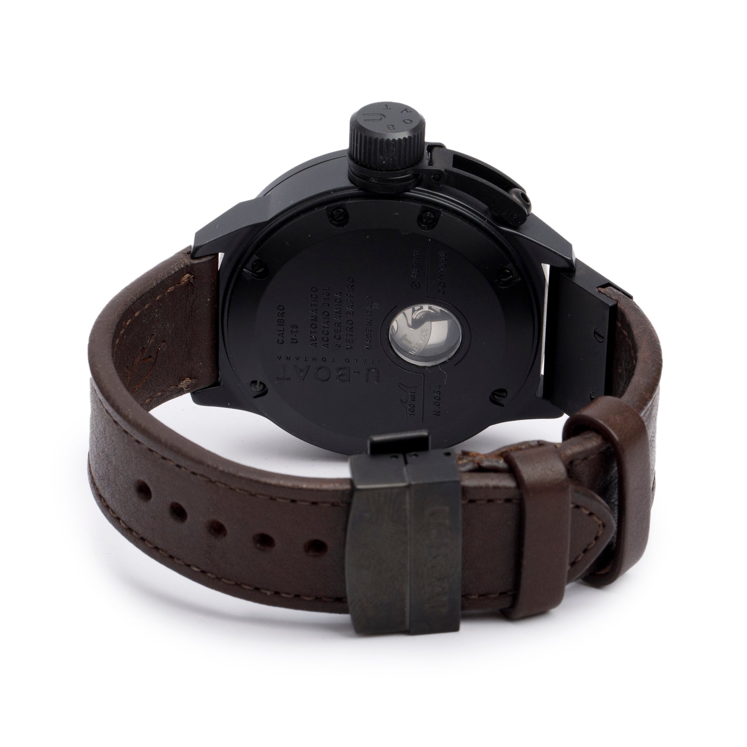 U-Boat Black Ceramic Classico 48 MM Automatic Watch Black Dial UB-7338 w/ Box & Papers