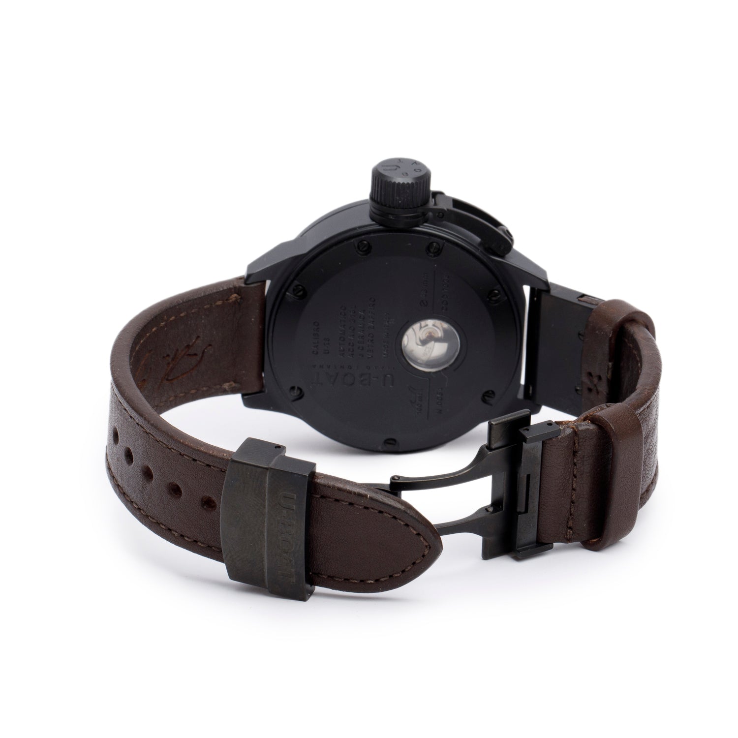 U-Boat Black Ceramic Classico 48 MM Automatic Watch Black Dial UB-7338 w/ Box & Papers