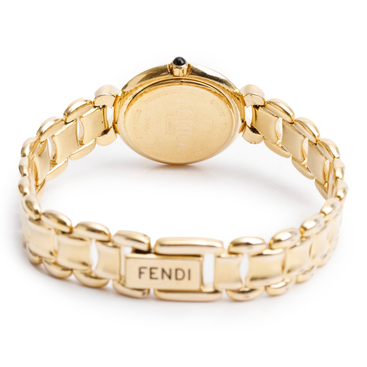 Fendi Vintage Gold-Plated Stainless Steel 700L Series 25 MM Quartz Watch Mother of Pearl Dial