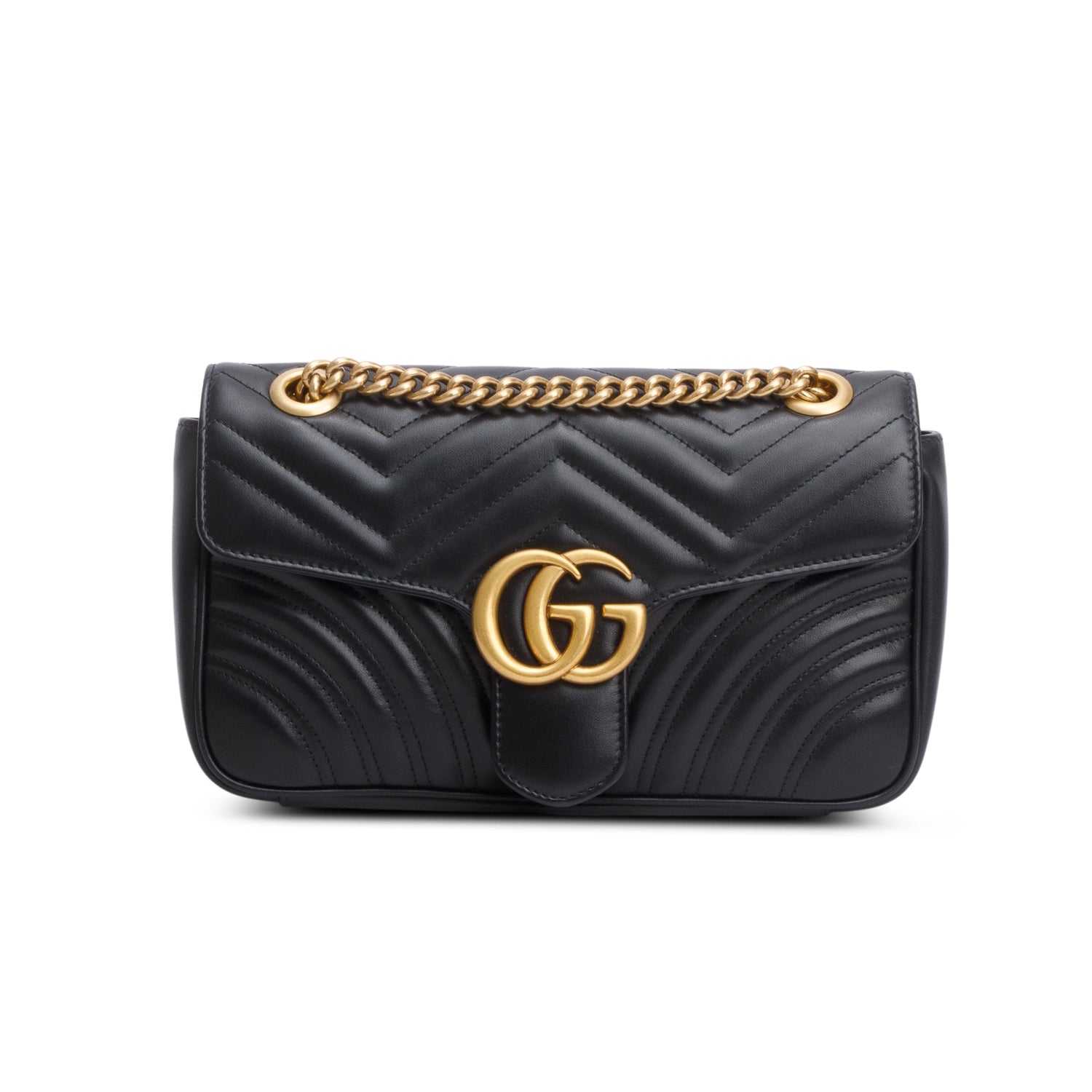 Gucci 2023 Black GG Marmont Matelasse Medium Shoulder Bag w/ Box & Receipt