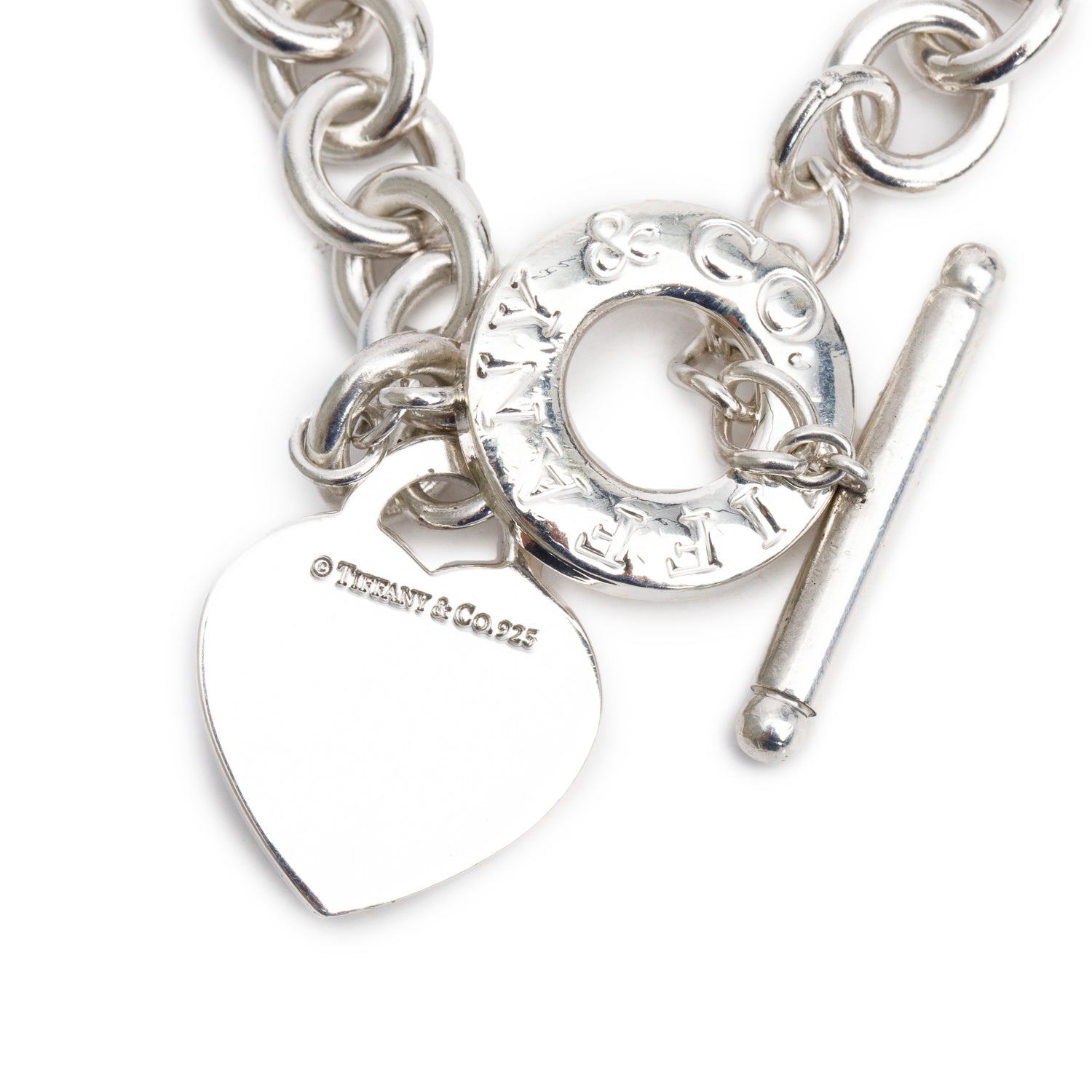 Tiffany & Co. Sterling Silver Return To Tiffany Heart Tag Necklace with Toggle Clasp