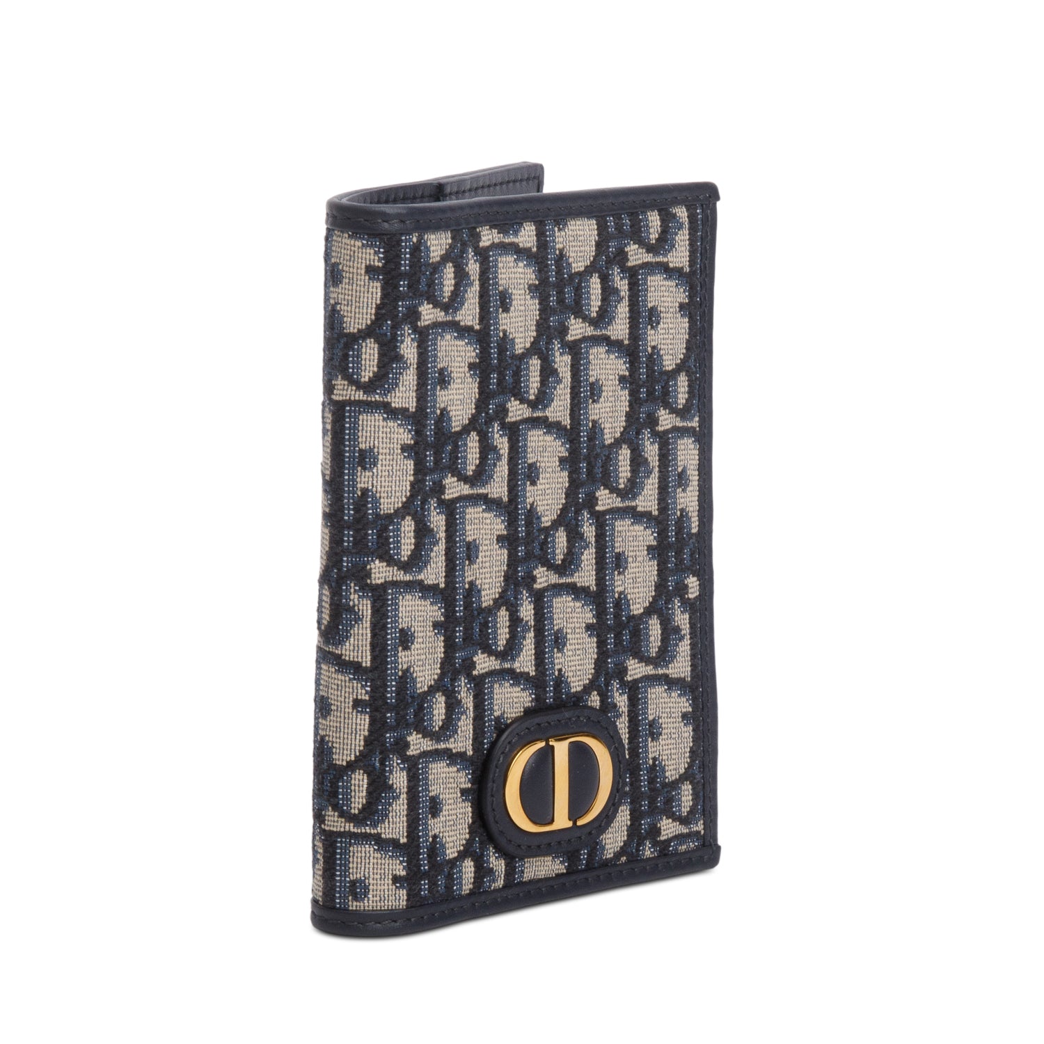 Christian 2024 Dior Navy Oblique Jacquard 30 Montaigne Passport Holder w/ Box