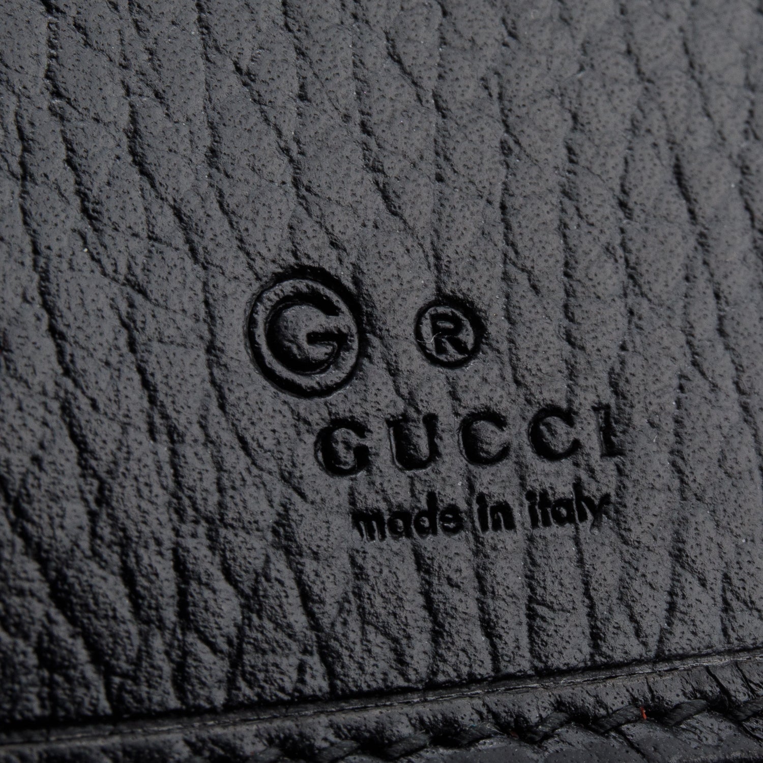 Gucci Black Grained Leather Interlocking GG Long Wallet W/ Box