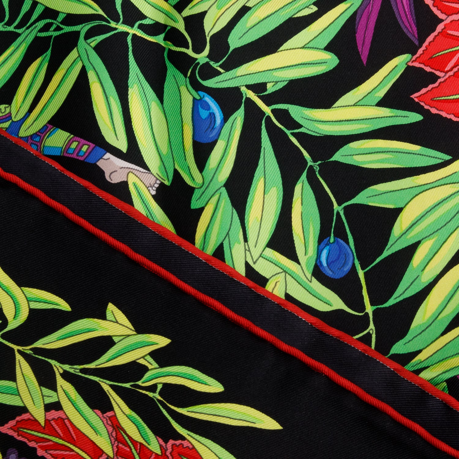 Hermes Black/Multicolor 'La Promenade de Platon' Silk Scarf 90
