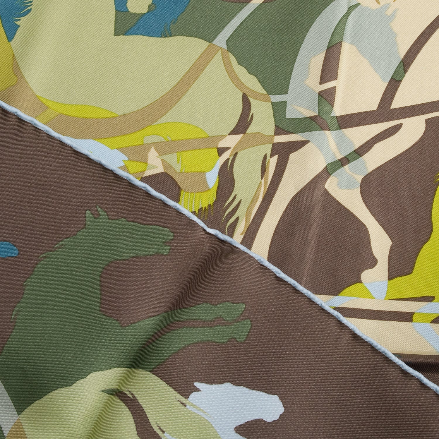 Hermes Multicolor 'Ex Libris en Camouflage' Silk Scarf 90