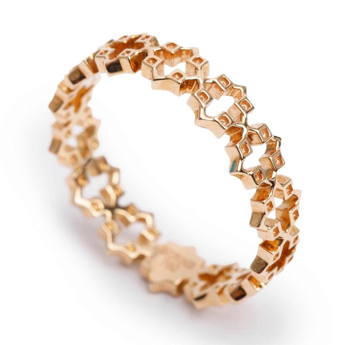 Birks 18k Rose Gold Iconic Stackable Muse Band Ring Size 7.25 w/ Box