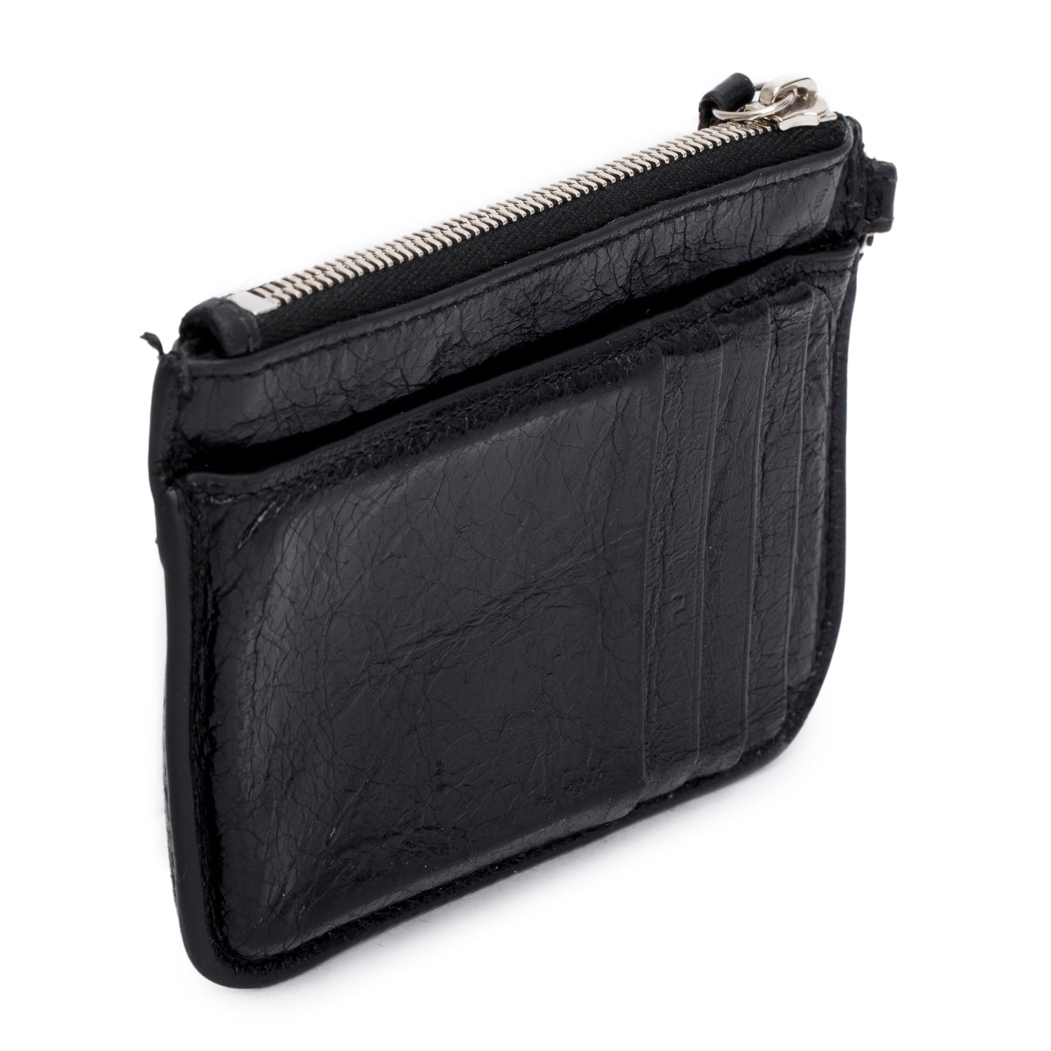 Balenciaga Black Arena Leather Le Cagole Coin Purse