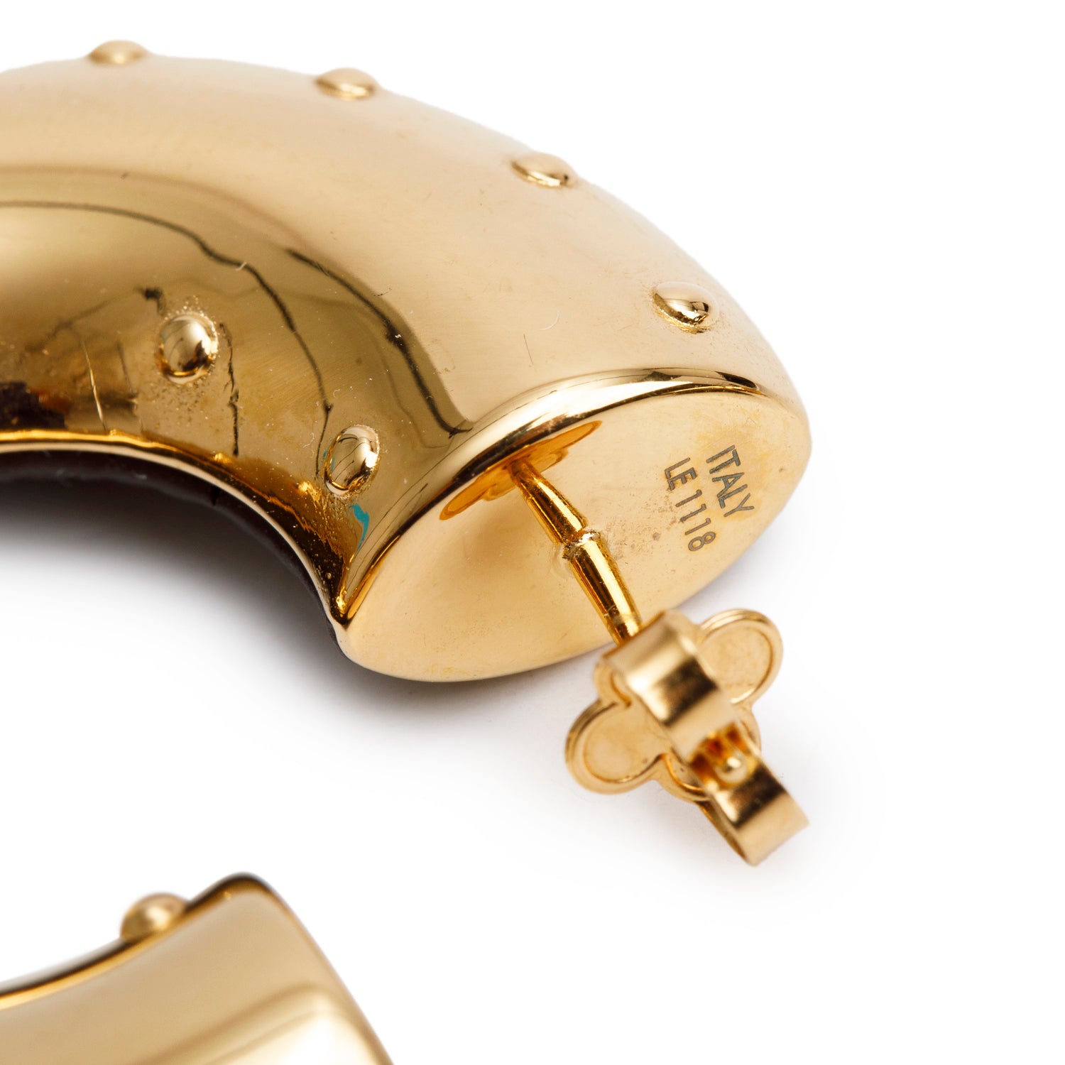 Louis Vuitton Monogram Canvas Gold Tone Wild V Hoop Earrings