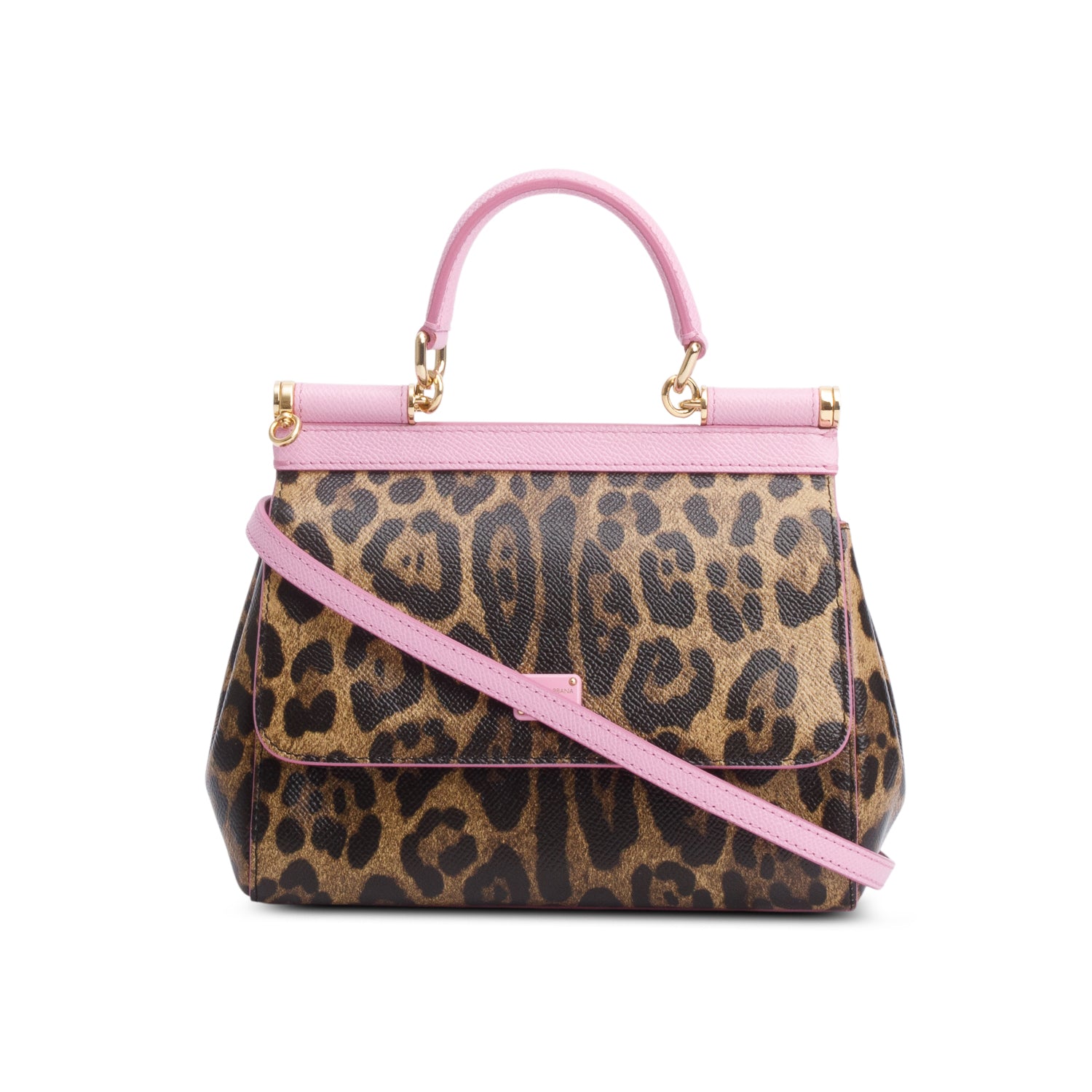 Dolce & Gabbana Dauphine Leopard Print Small Miss Sicily Satchel w/ Strap