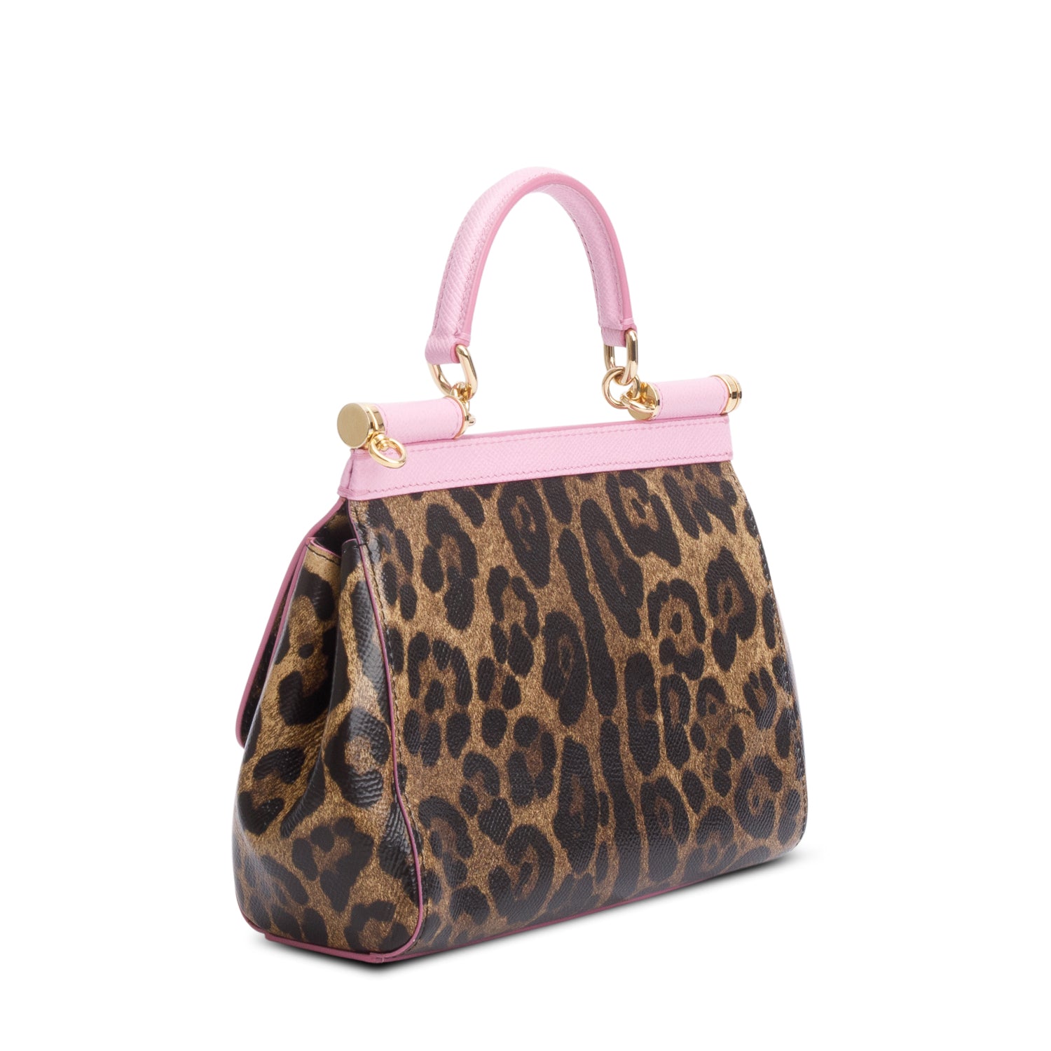 Dolce & Gabbana Dauphine Leopard Print Small Miss Sicily Satchel w/ Strap