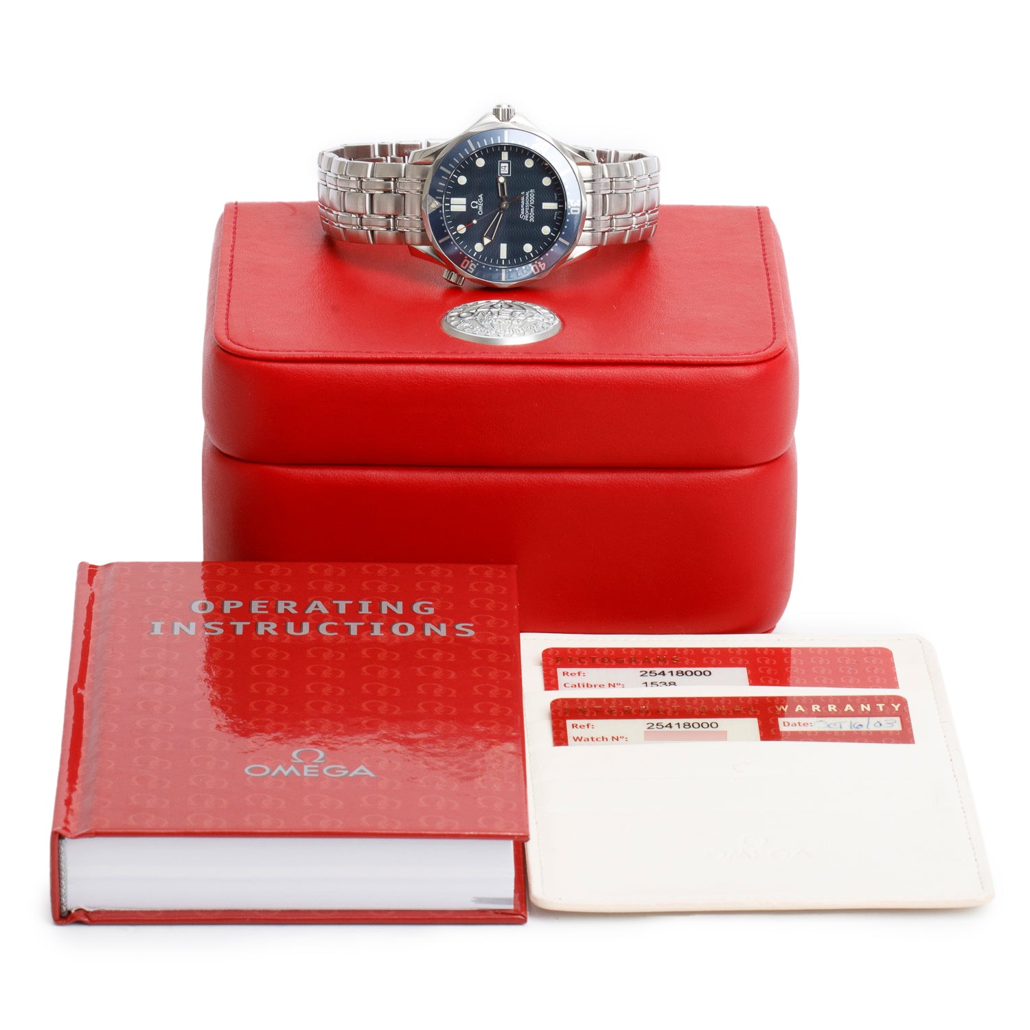 Omega Stainless Steel Seamaster Diver 300M 41 MM Quartz Watch Blue Dial w/ Box & Papers