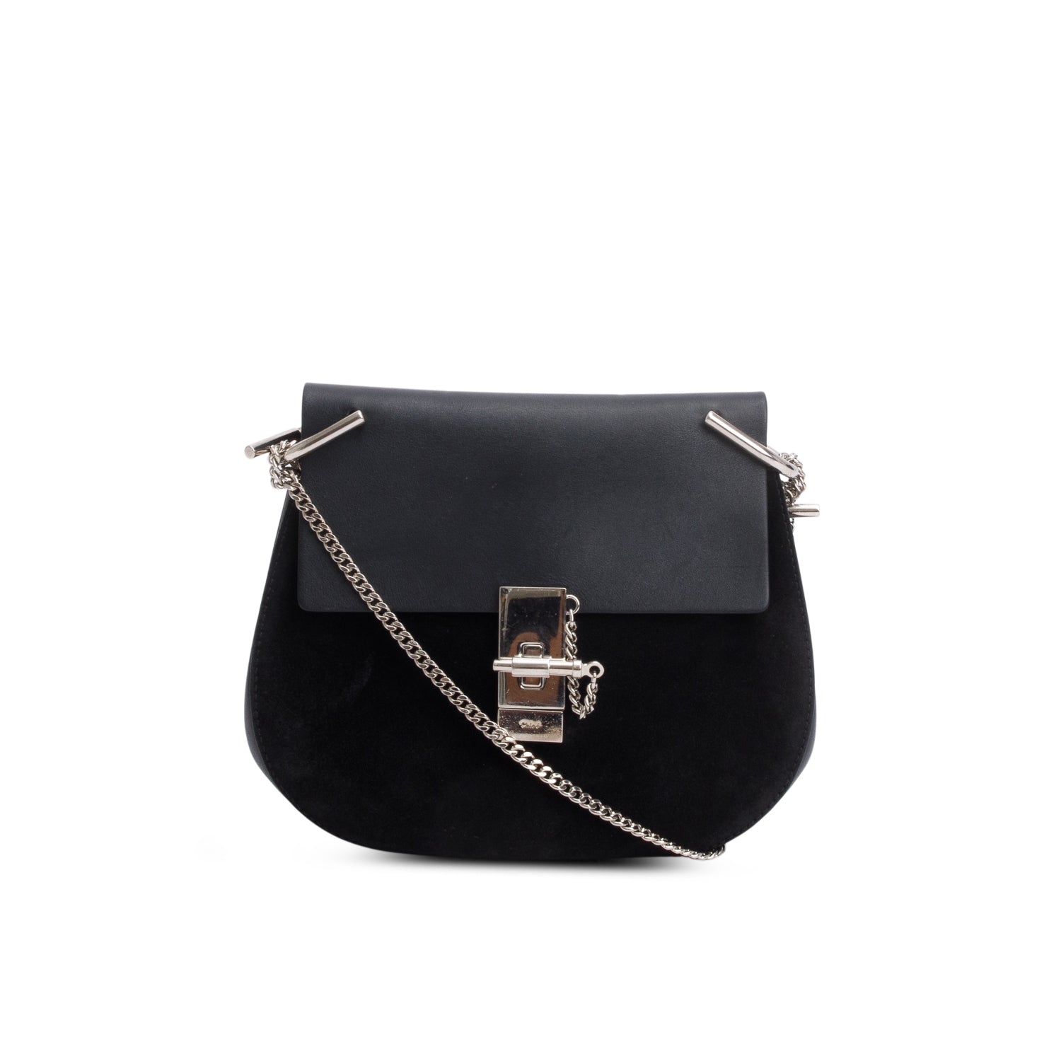 Chloe Black Grained Lambskin Medium Drew Shoulder Bag
