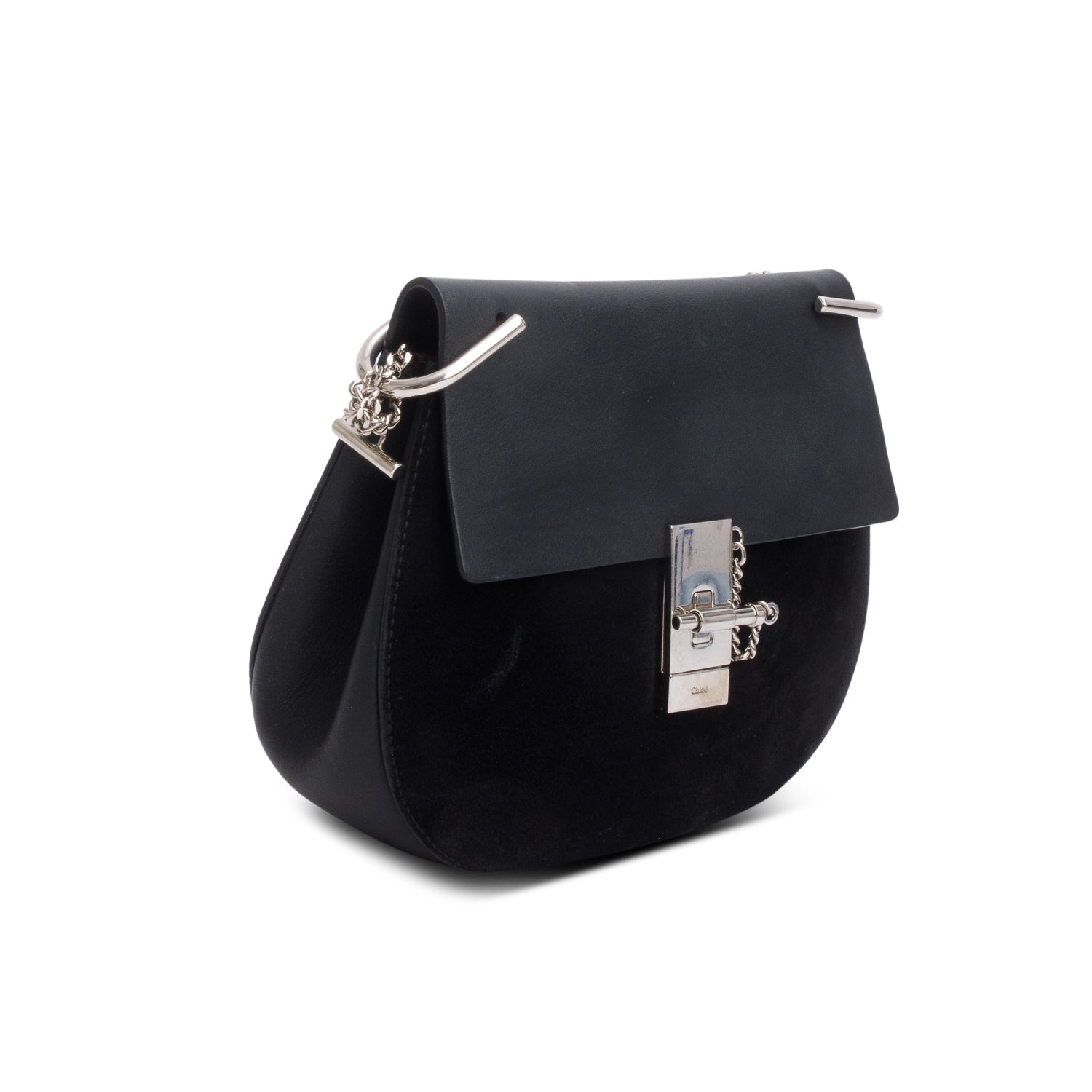 Chloe Black Grained Lambskin Medium Drew Shoulder Bag