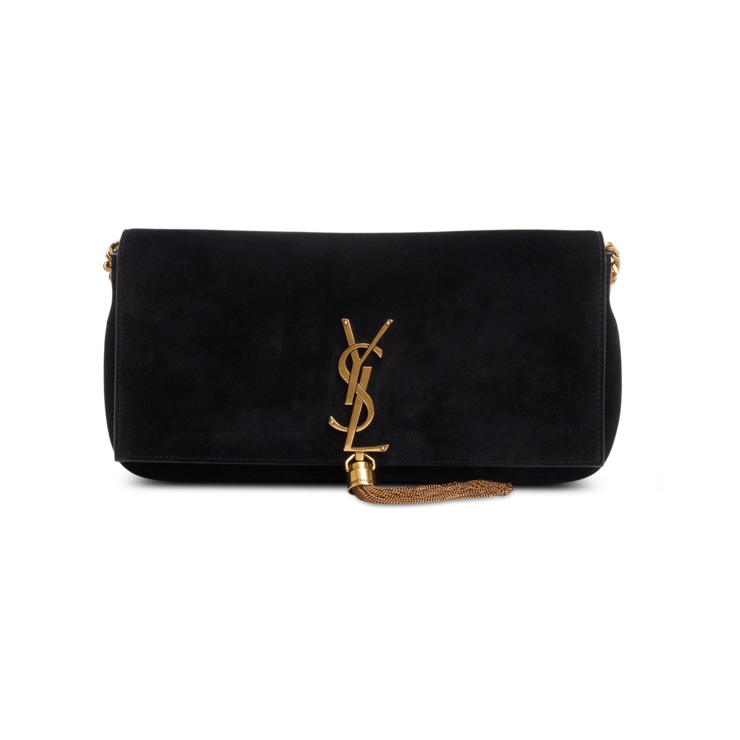 Saint Laurent 2020 Black Suede Kate Tassel 99 Baguette Bag w/ Strap