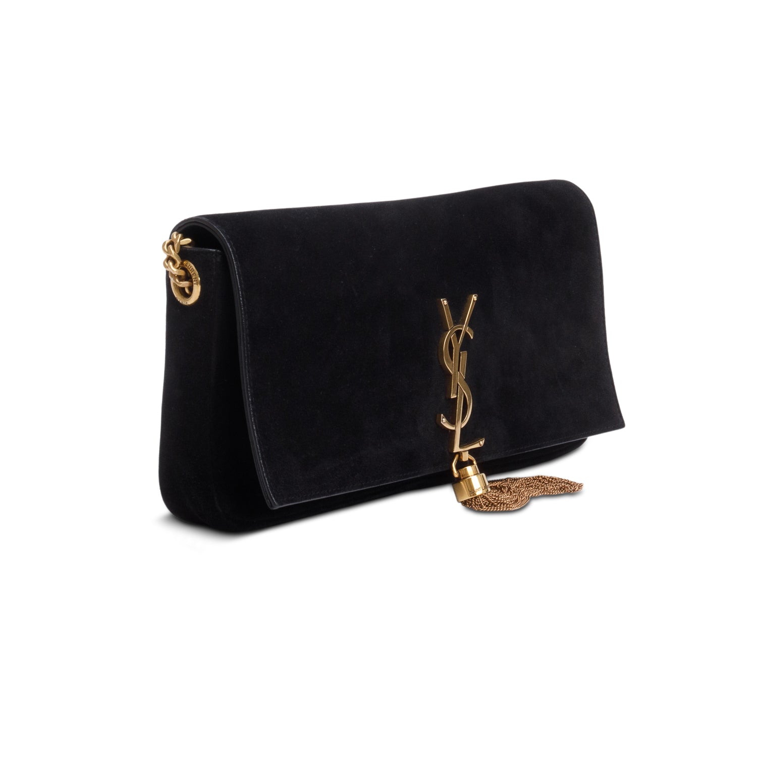 Saint Laurent 2020 Black Suede Kate Tassel 99 Baguette Bag w/ Strap
