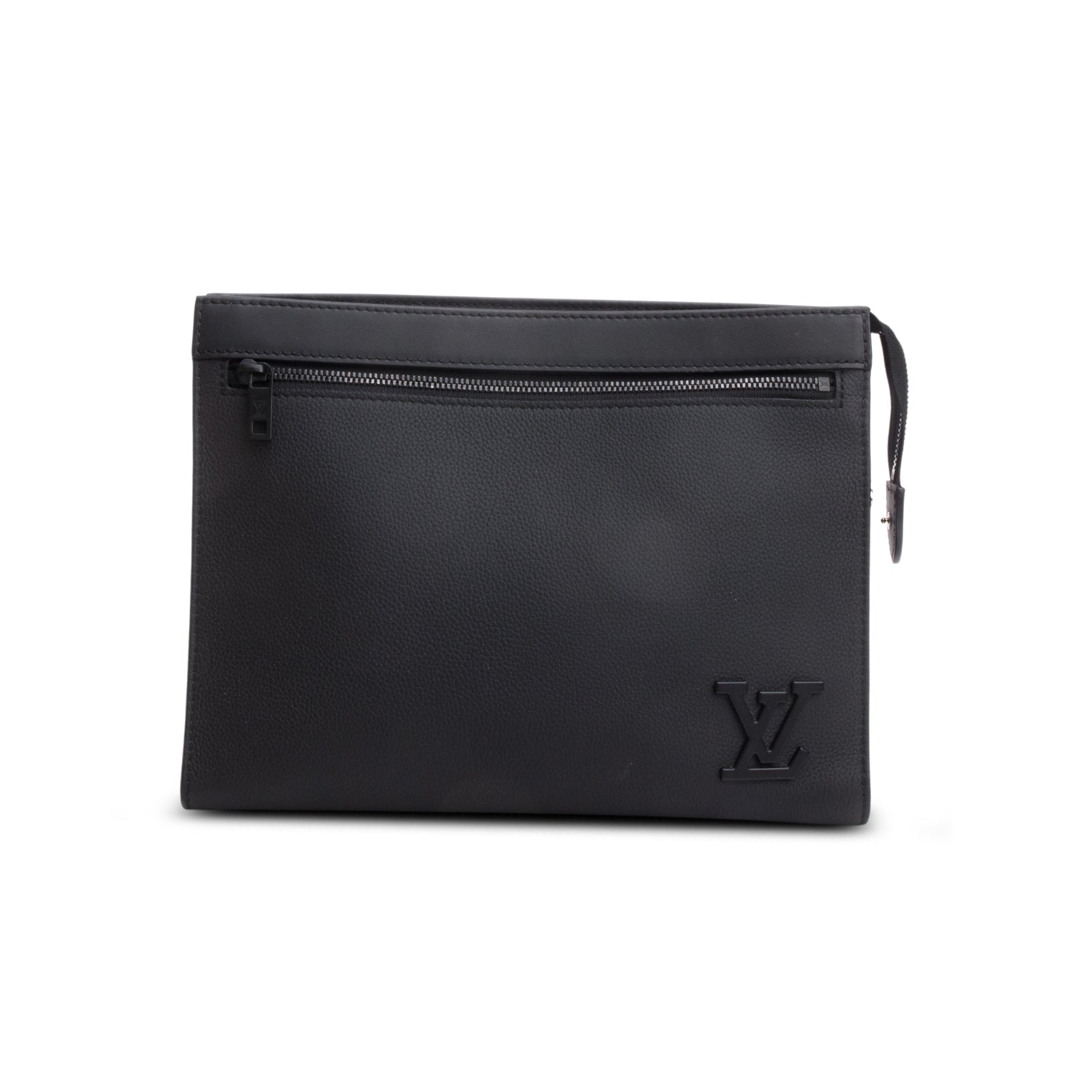 Louis Vuitton Black LV Aerogram Calfskin Leather Messenger Voyage w/ Box