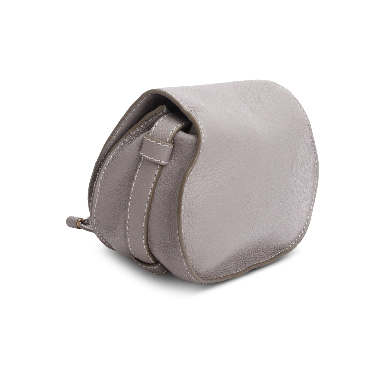 Chloe Grey Calfskin Mini Marcie Round Crossbody Bag