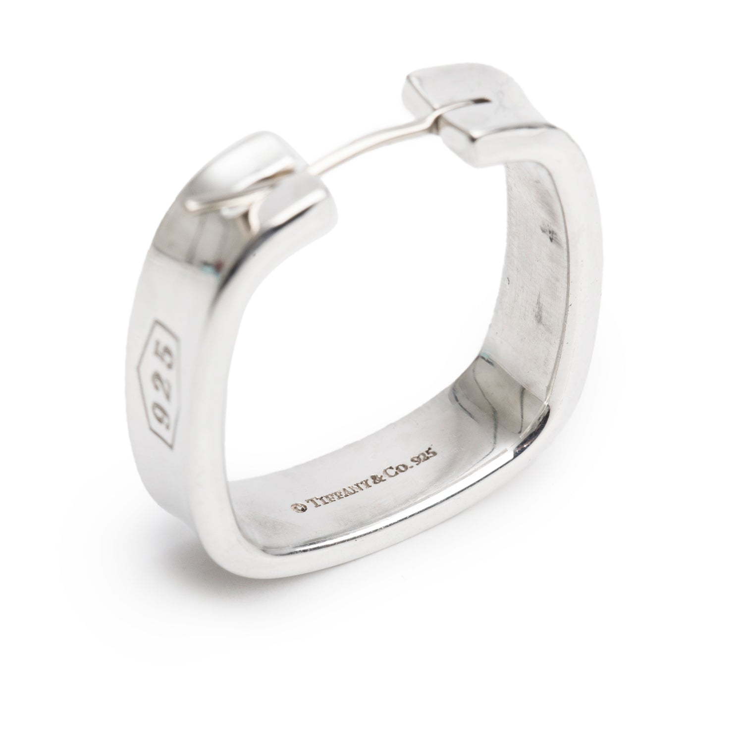 Tiffany & Co. Sterling Silver 1837 Medium Square Hoop Earrings