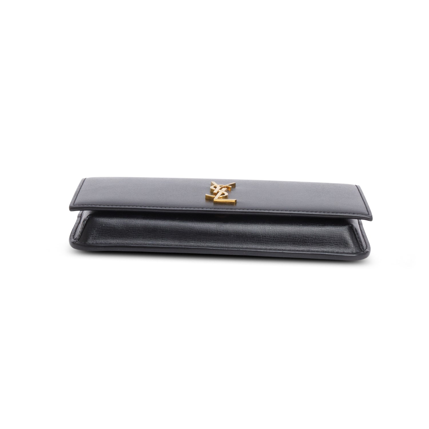 Saint Laurent 2022 Black Calfskin Leather Cassandre Phone Holder w/ Box