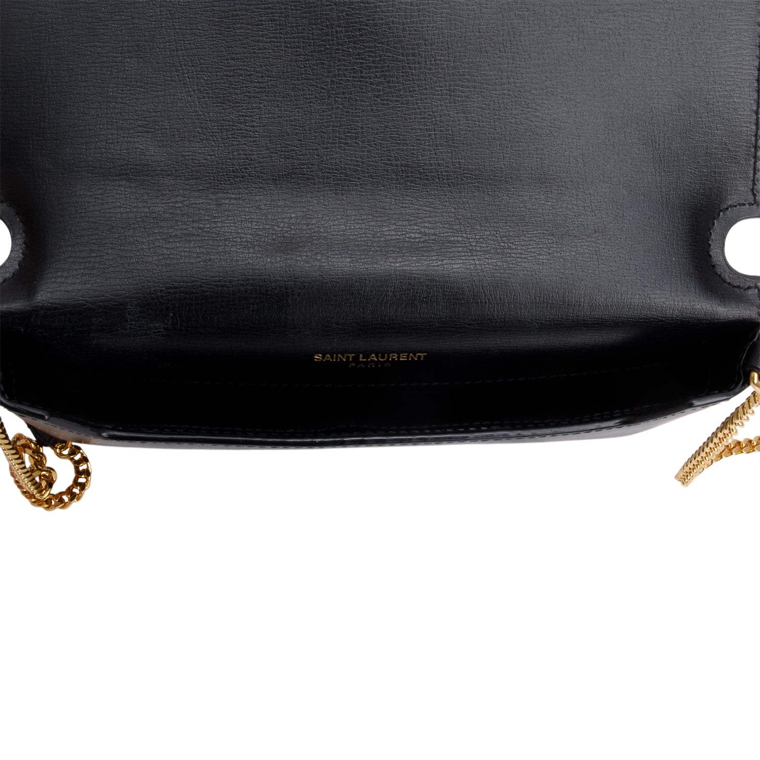 Saint Laurent 2022 Black Calfskin Leather Cassandre Phone Holder w/ Box