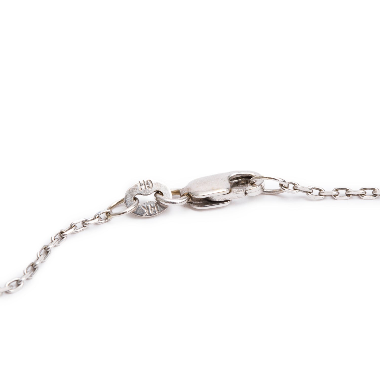 14k White Gold Blue Sapphire and Diamond Pendant Necklace