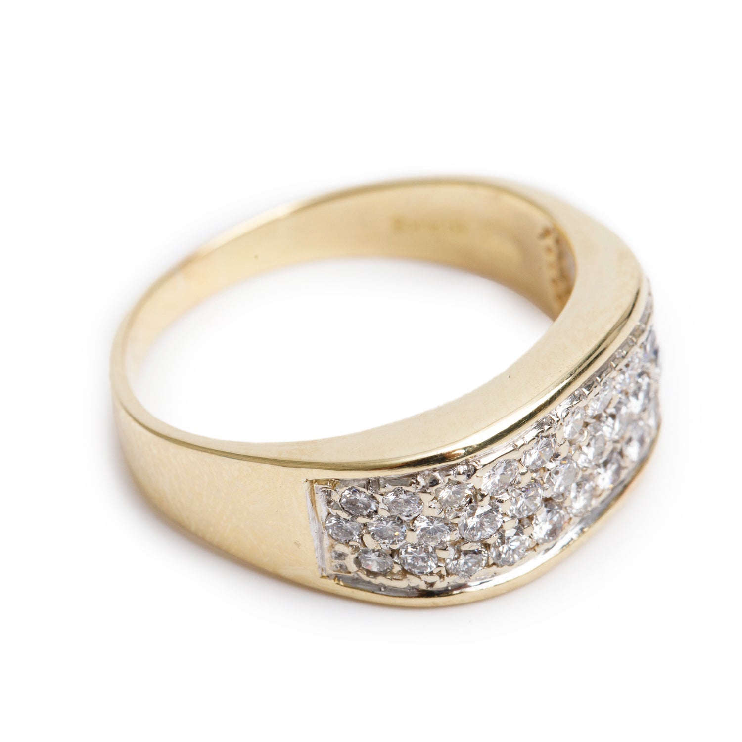 Birks 18k Yellow Gold Diamond Ring, Size 7.75 w/ Box