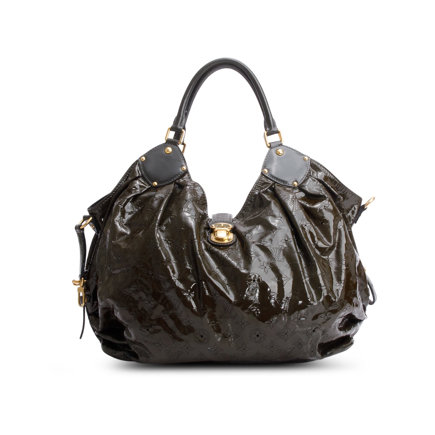 Louis Vuitton Green Patent Leather Mahina XL Hobo