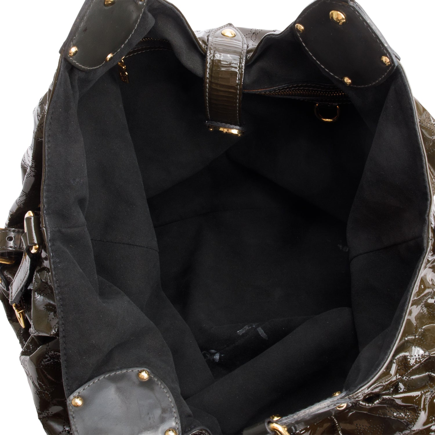 Louis Vuitton Green Patent Leather Mahina XL Hobo