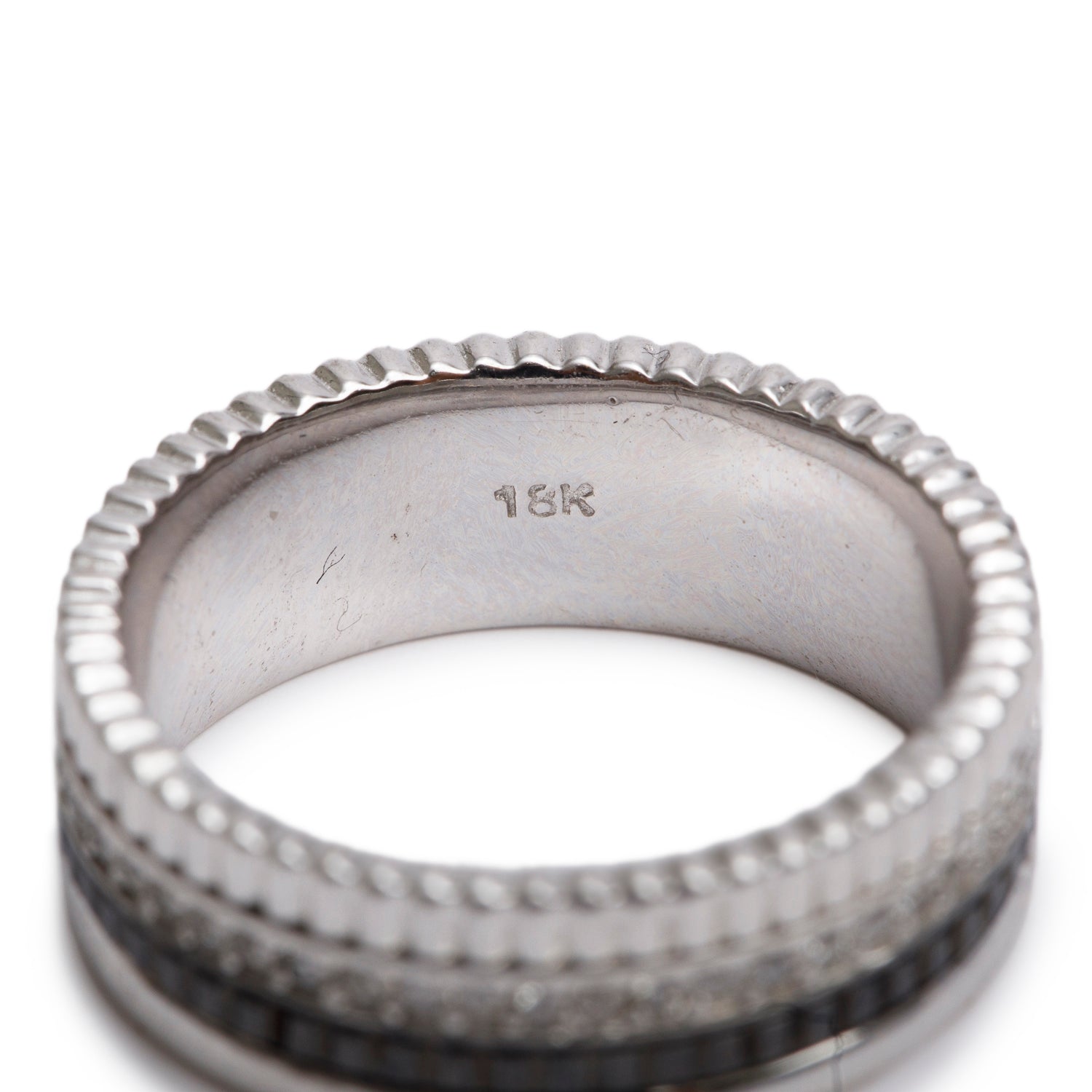 Boucheron 18k White Gold & Black PVD Black Edition Small Quatre Ring, Size 54 6.5