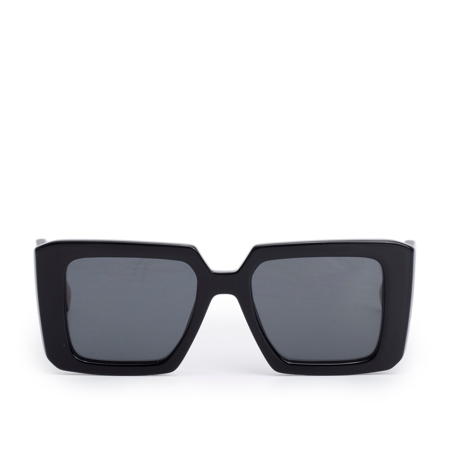 Prada SPR23Y Black Acetate Symbole Oversize Square Sunglasses