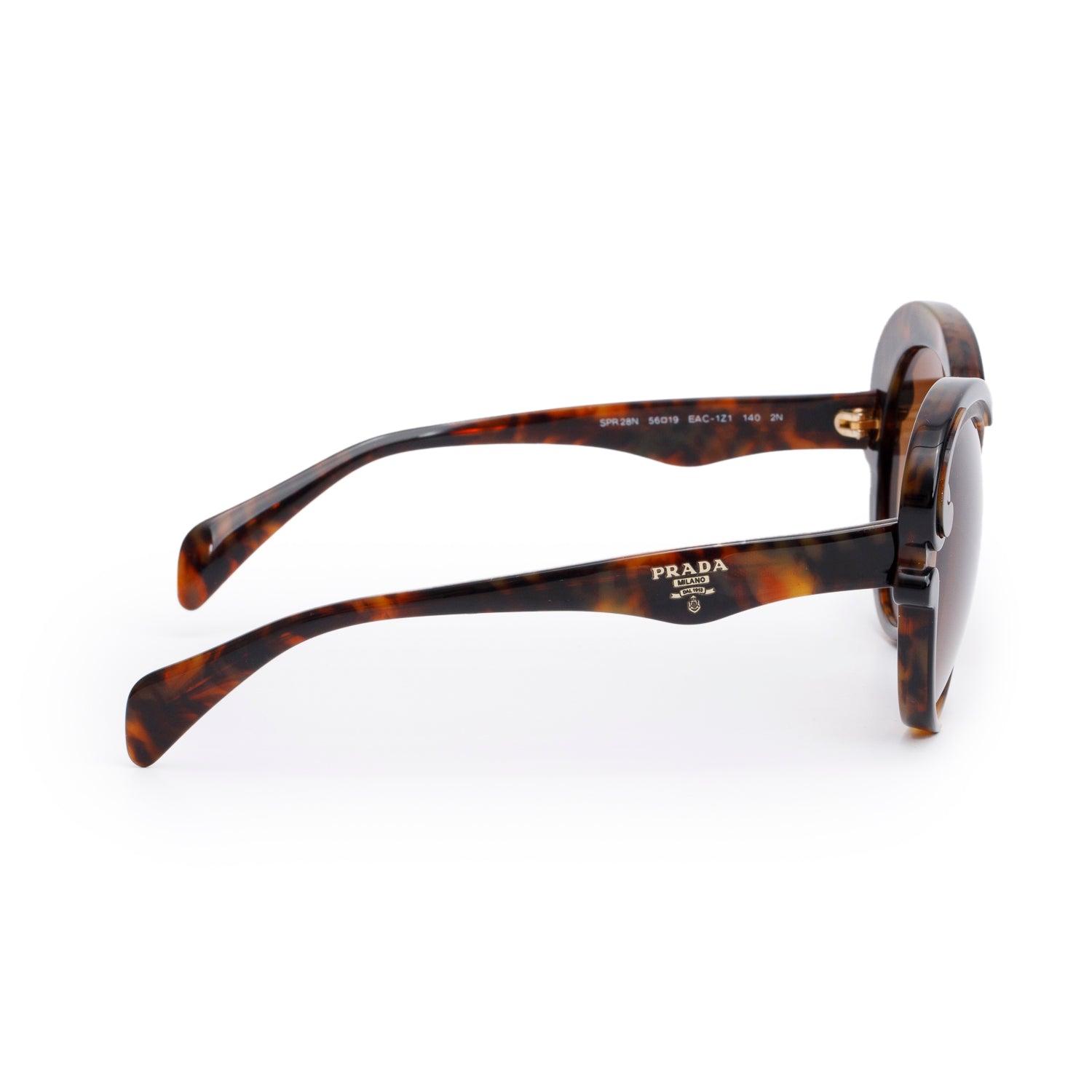 Prada SPR28N Brown Tortoise Acetate Baroque Cat Eye Sunglasses w/ Case