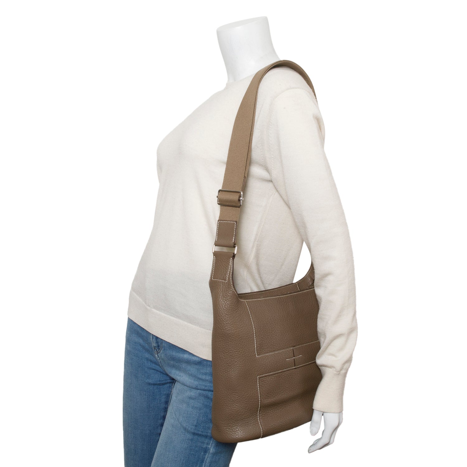 Hermes Etoupe Taurillon Clemence Sac Good News PM