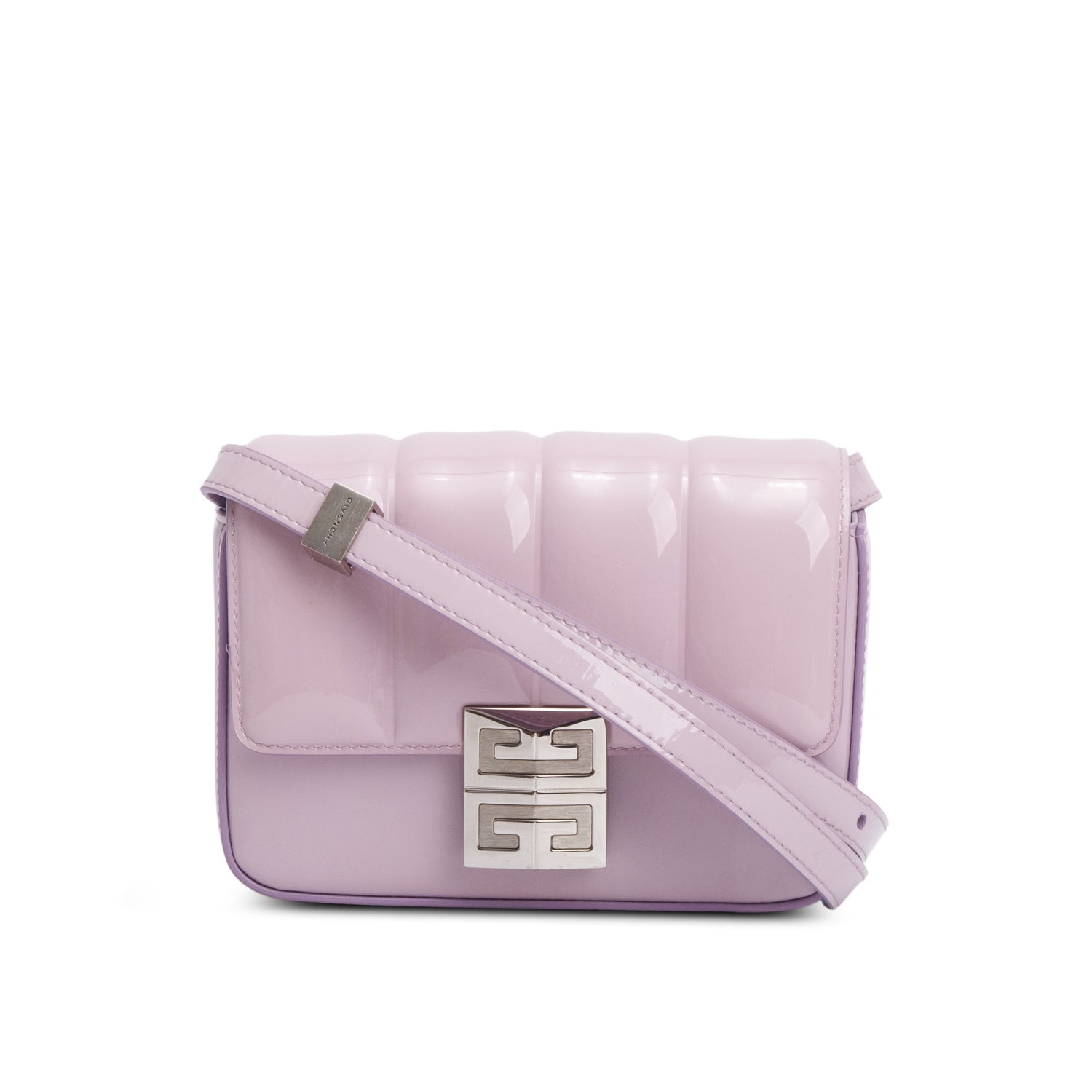 Givenchy Purple Patent Leather Small 4G Crossbody Bag w/ Strap