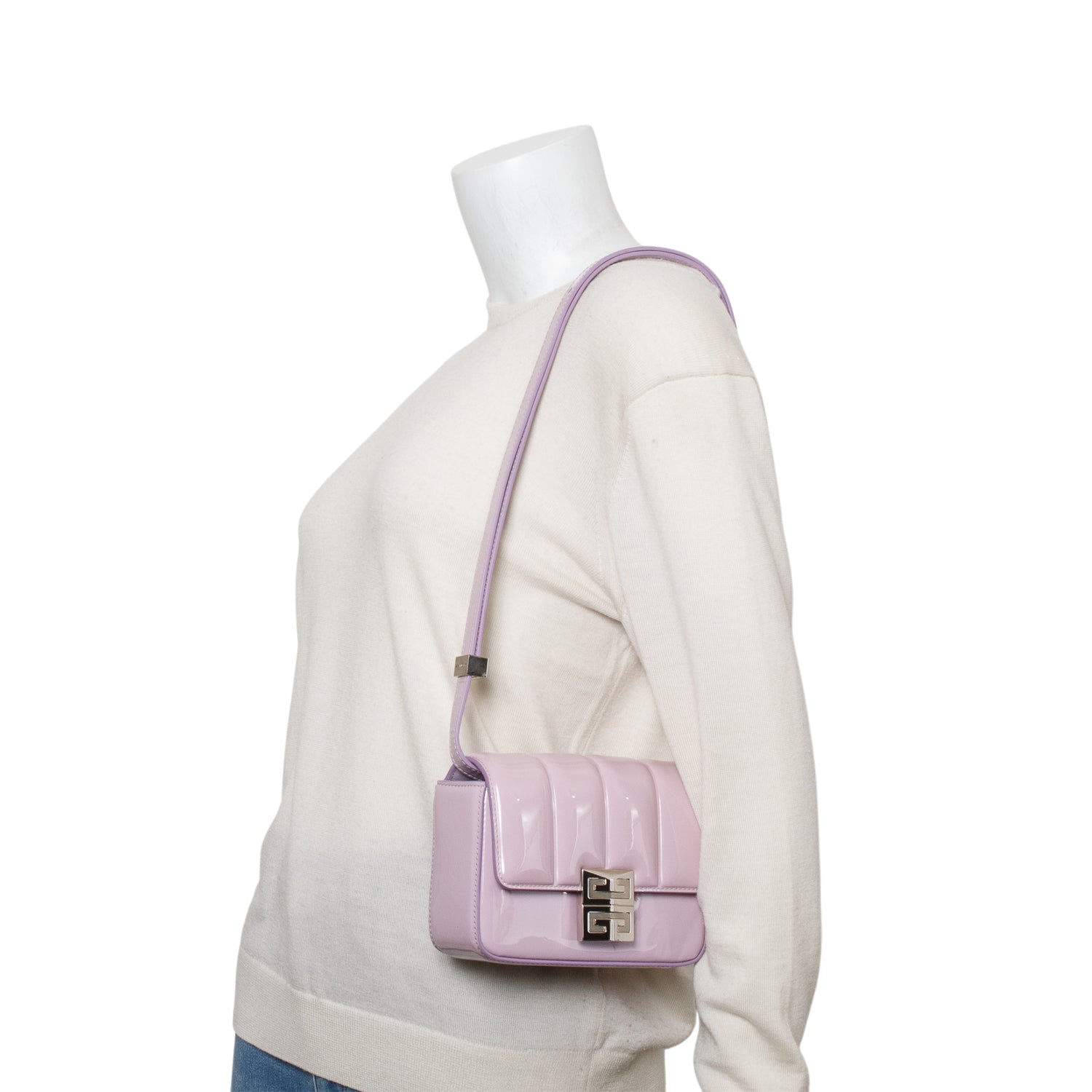 Givenchy Purple Patent Leather Small 4G Crossbody Bag w/ Strap