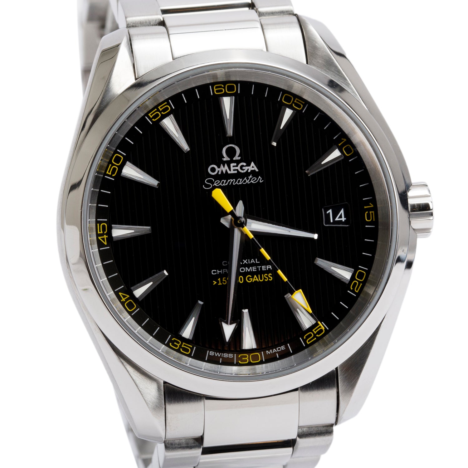 Omega Stainless Steel Seamaster Aqua Terra 150M 41.5 MM Automatic Watch Black Dial w/ Box & Papers